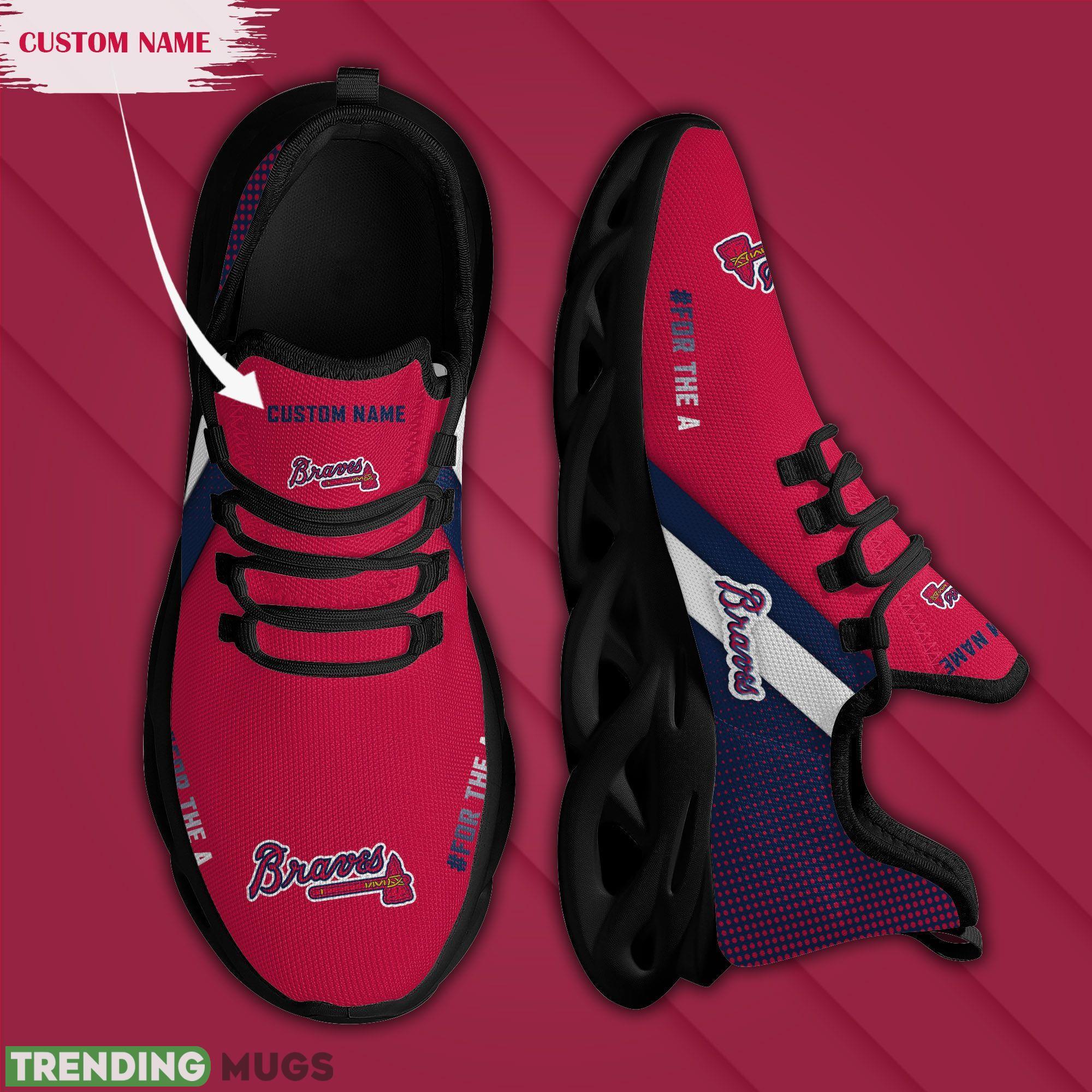 Atlanta Braves Logo Running Sneaker Custom Name Max Soul Shoes Max Soul Atlanta Braves Logo Running Sneaker Custom Name Max Soul Shoes Max Soul