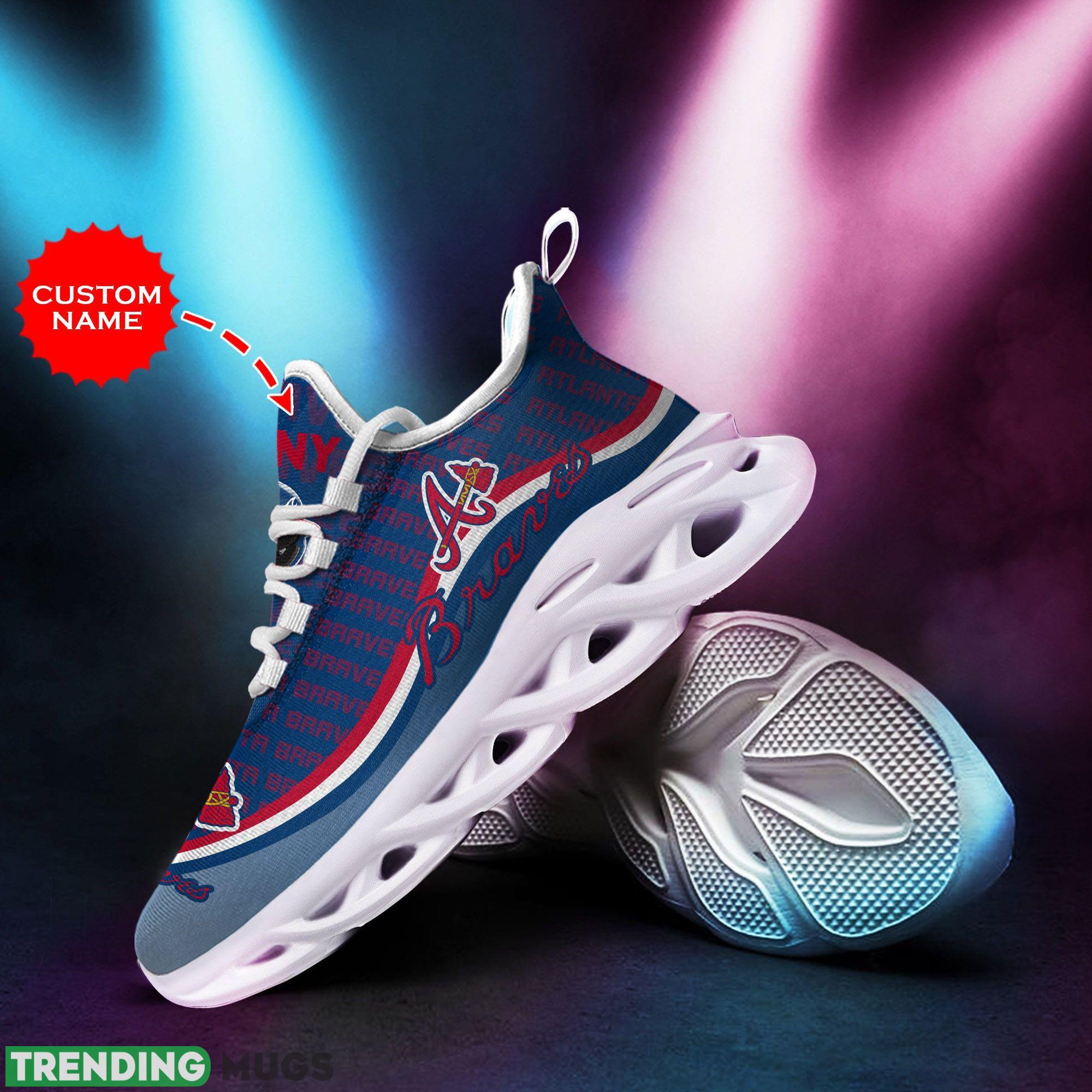 Atlanta Braves Logo Text Running Sneaker Custom Name Max Soul Shoes Max Soul Atlanta Braves Logo Text Running Sneaker Custom Name Max Soul Shoes Max Soul