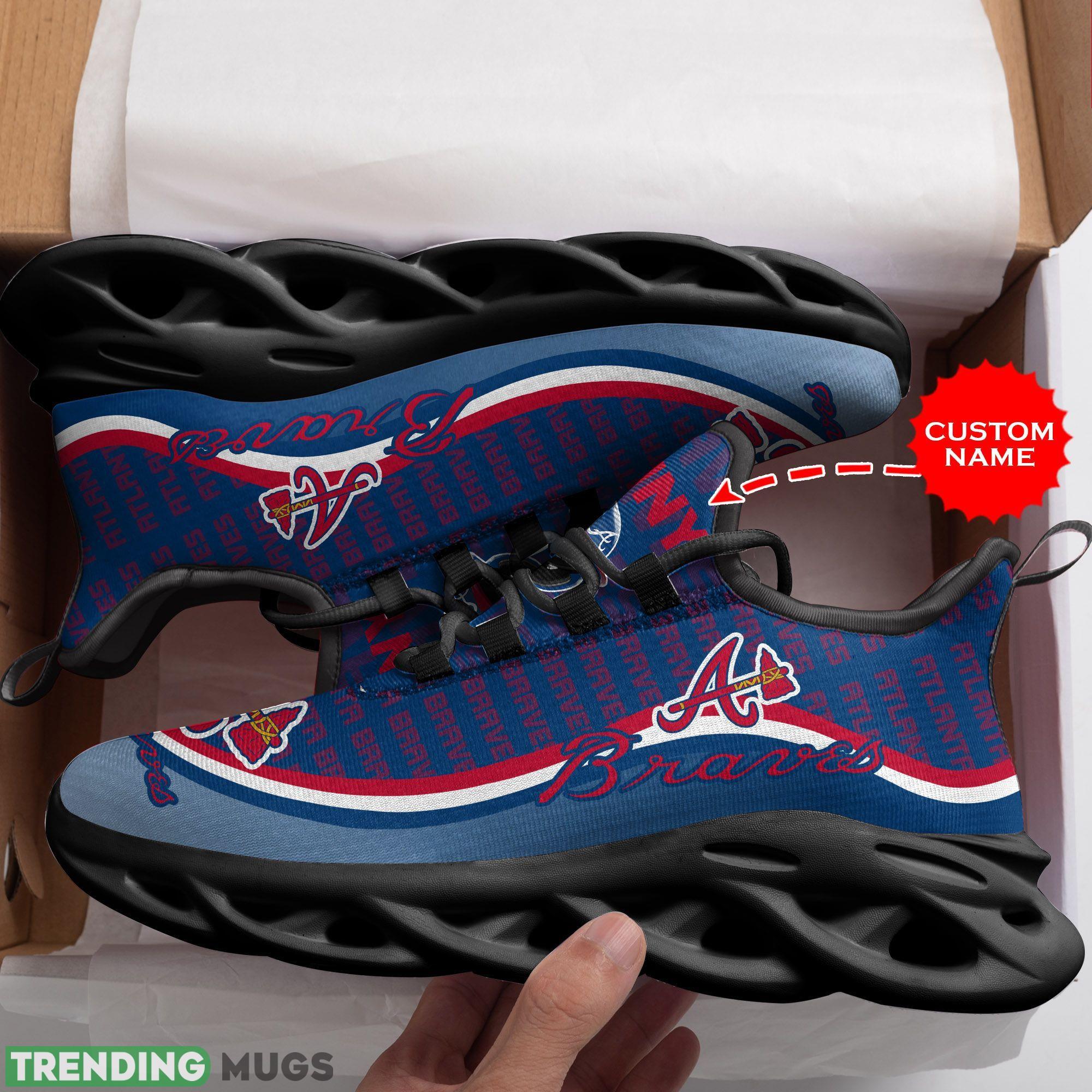 Atlanta Braves Logo Text Running Sneaker Custom Name Max Soul Shoes Max Soul Atlanta Braves Logo Text Running Sneaker Custom Name Max Soul Shoes Max Soul