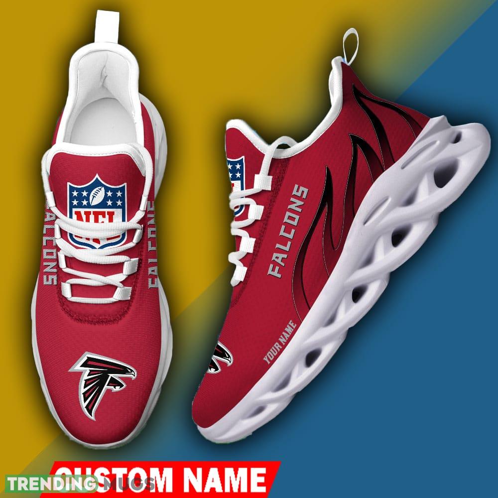 Atlanta Falcons Custom Name NFL Logo Flame Max Soul Shoes For Men Women Max Soul Atlanta Falcons Custom Name NFL Logo Flame Max Soul Shoes For Men Women Max Soul