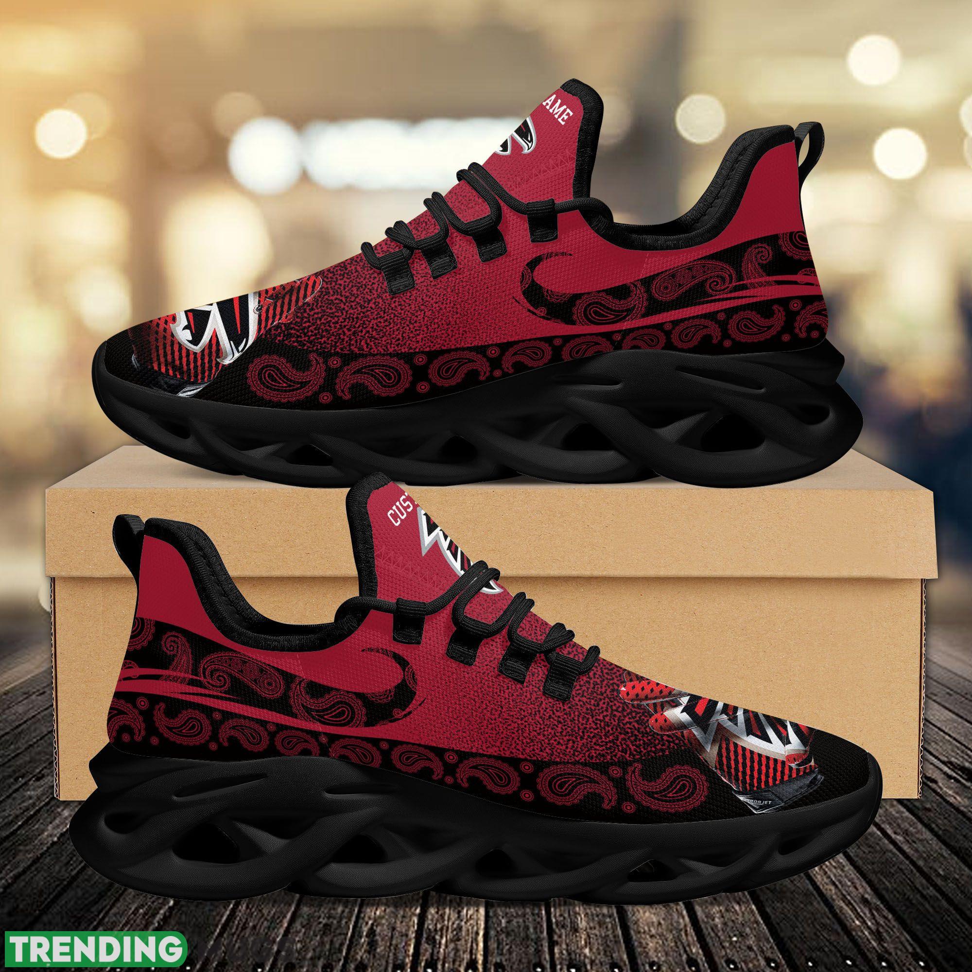 Atlanta Falcons Logo Running Sneaker Custom Name Max Soul Shoes In Red Max Soul Atlanta Falcons Logo Running Sneaker Custom Name Max Soul Shoes In Red Max Soul
