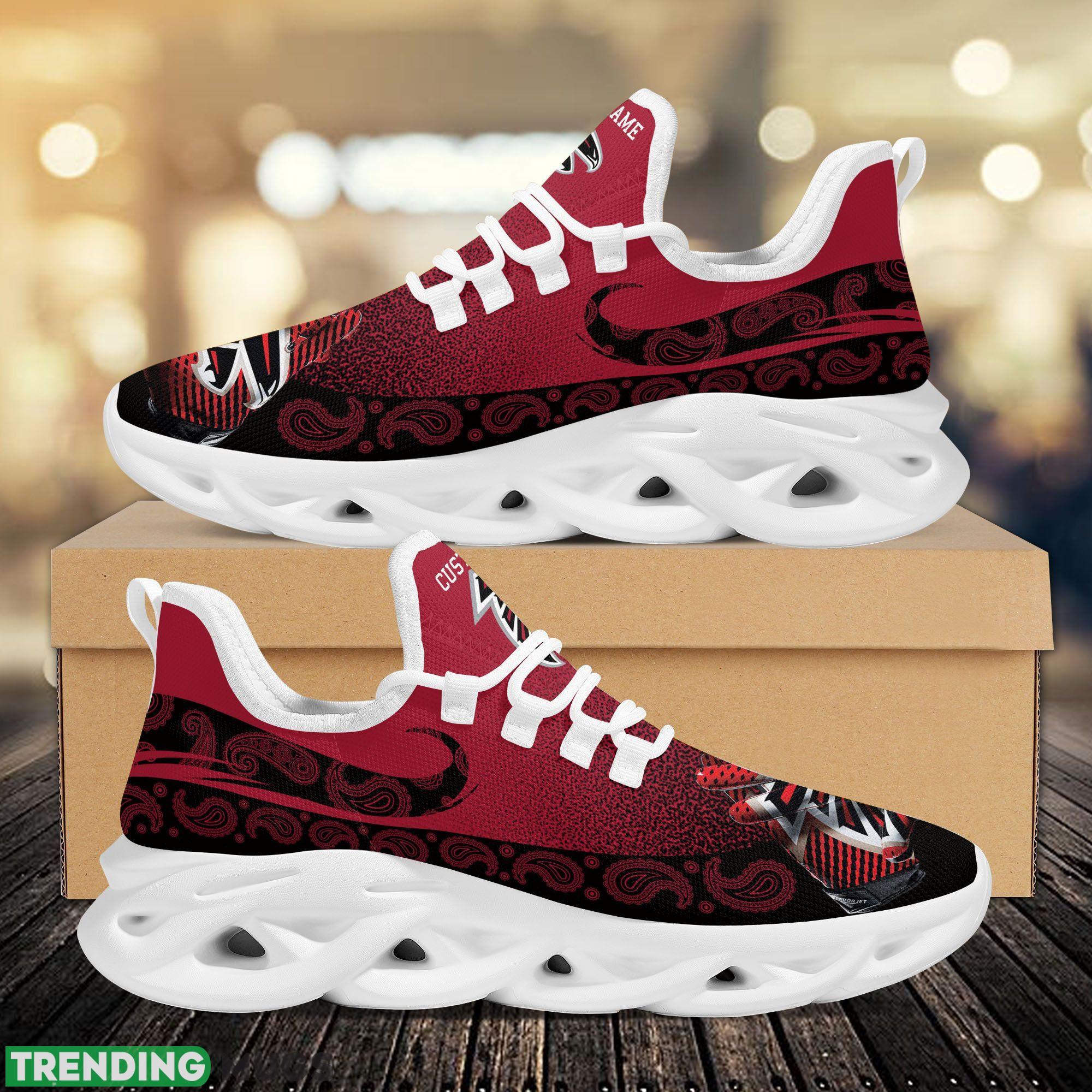 Atlanta Falcons Logo Running Sneaker Custom Name Max Soul Shoes In Red Max Soul Atlanta Falcons Logo Running Sneaker Custom Name Max Soul Shoes In Red Max Soul