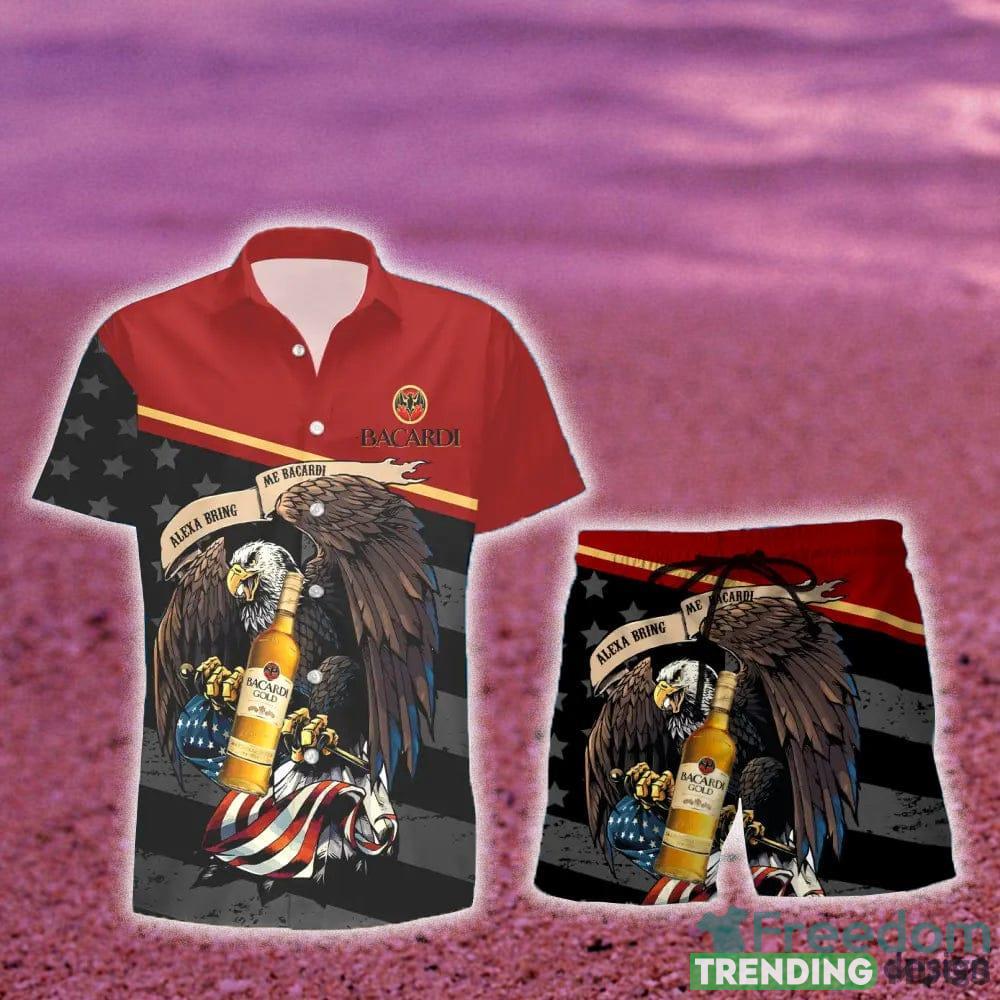 Bacardi Rum Eagle American Flag Gift Hawaiian Set Shirt And Short Summer Beach Hawaiian & Short Bacardi Rum Eagle American Flag Gift Hawaiian Set Shirt And Short Summer Beach Hawaiian & Short