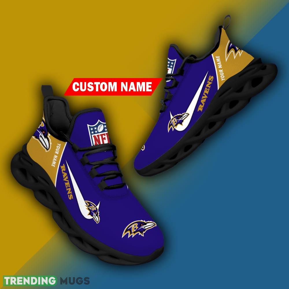 Baltimore Ravens Custom Name Luxury Brand NFL Max Soul Shoes Gift For Men Women Max Soul Baltimore Ravens Custom Name Luxury Brand NFL Max Soul Shoes Gift For Men Women Max Soul