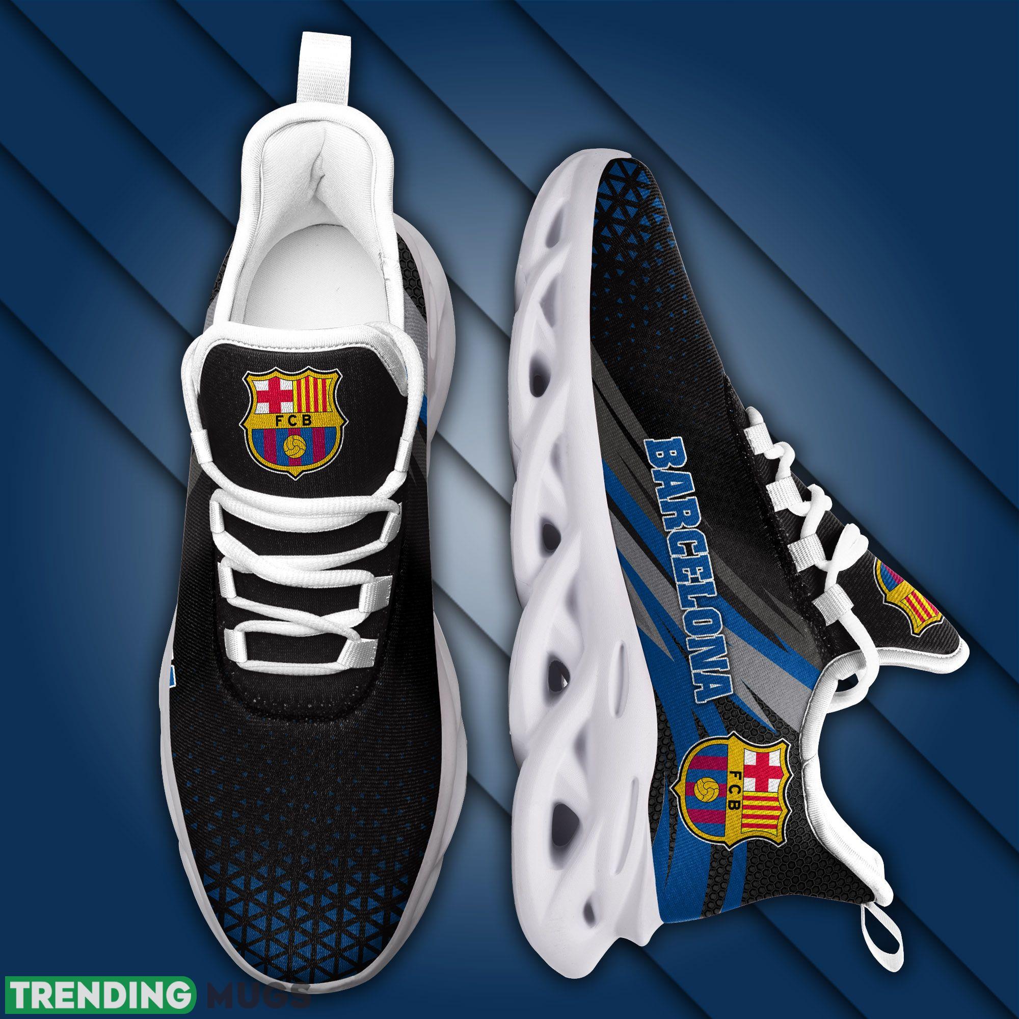 Barcelona Logo Custom Name Running Sneaker Max Soul Shoes In Black Max Soul Barcelona Logo Custom Name Running Sneaker Max Soul Shoes In Black Max Soul
