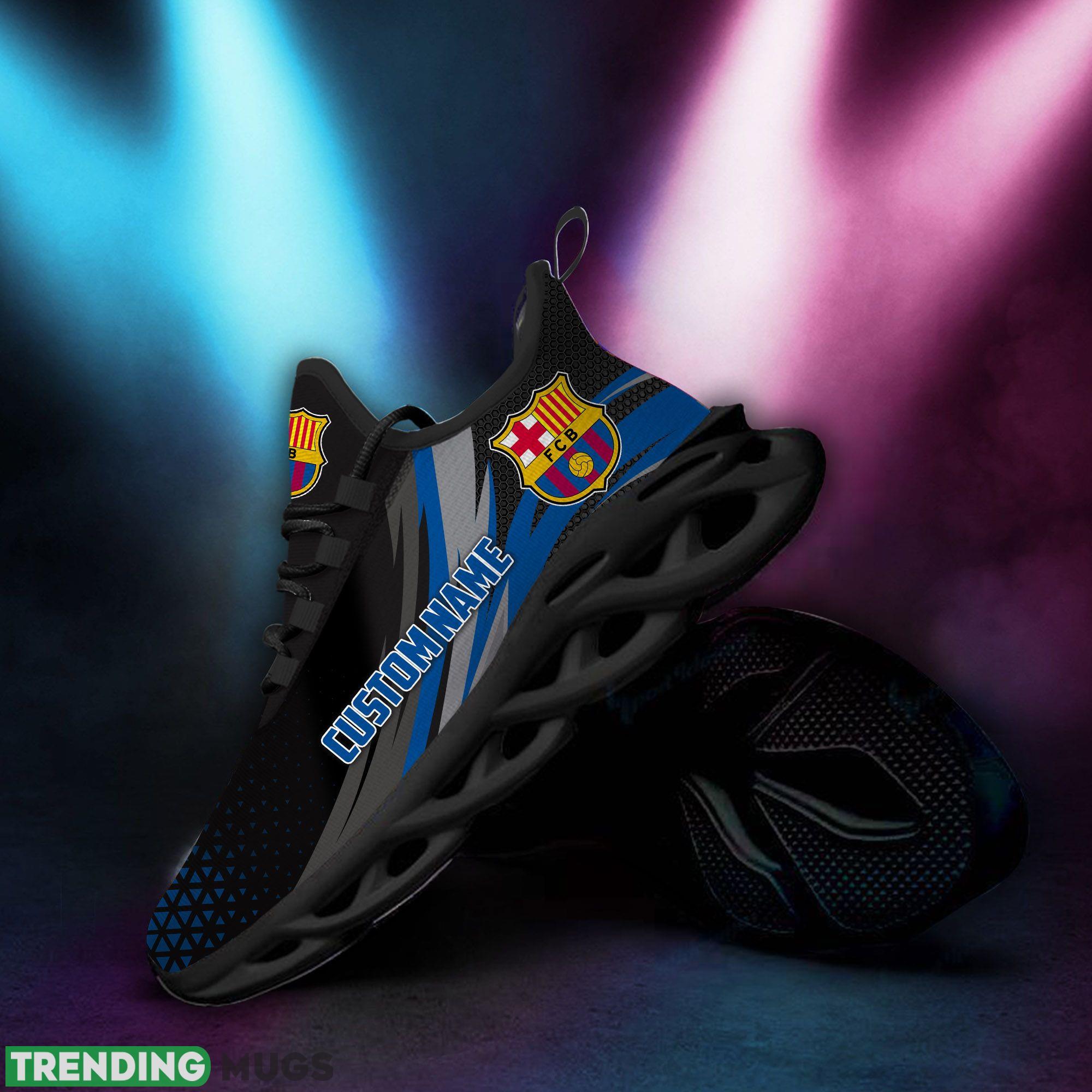 Barcelona Logo Custom Name Running Sneaker Max Soul Shoes In Black Max Soul Barcelona Logo Custom Name Running Sneaker Max Soul Shoes In Black Max Soul