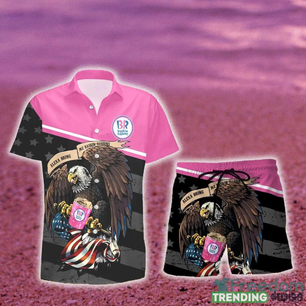 Baskin Robbins Eagle American Flag Gift Hawaiian Set Shirt And Short Summer Beach Hawaiian & Short Baskin Robbins Eagle American Flag Gift Hawaiian Set Shirt And Short Summer Beach Hawaiian & Short