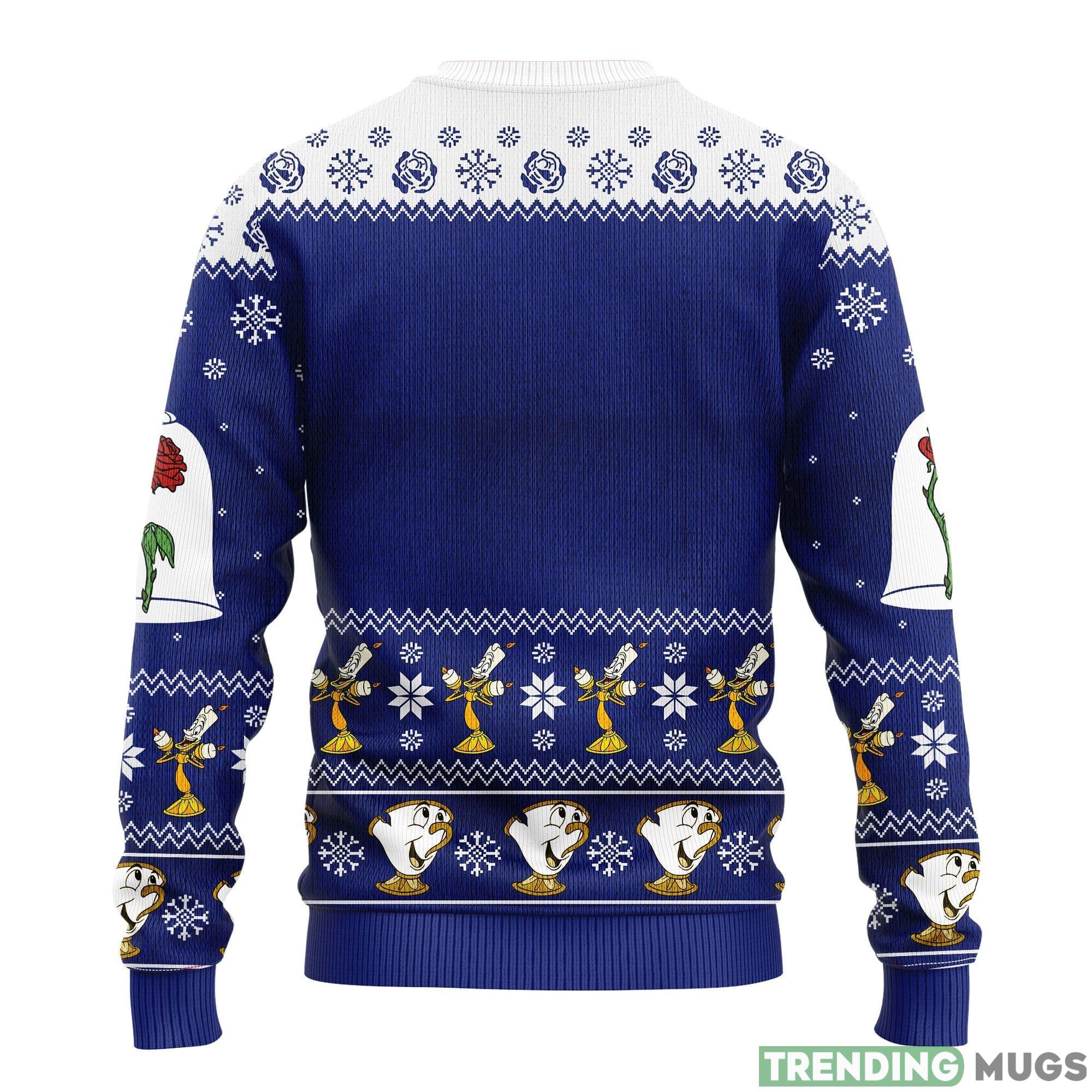 Beauty And The Beast Thanksgiving Women Mens Ugly Christmas Sweater 3D Sweater Beauty And The Beast Thanksgiving Women Mens Ugly Christmas Sweater 3D Sweater