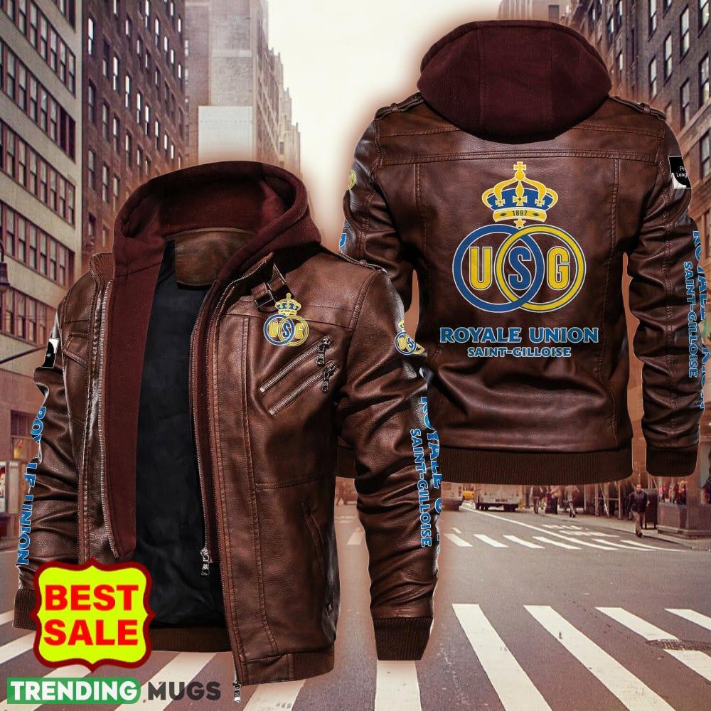Belgian Royale Union Saint Gilloise Logo Brown And Black Leather Jacket For Fans 2D Leather Jacket Belgian Royale Union Saint Gilloise Logo Brown And Black Leather Jacket For Fans 2D Leather Jacket