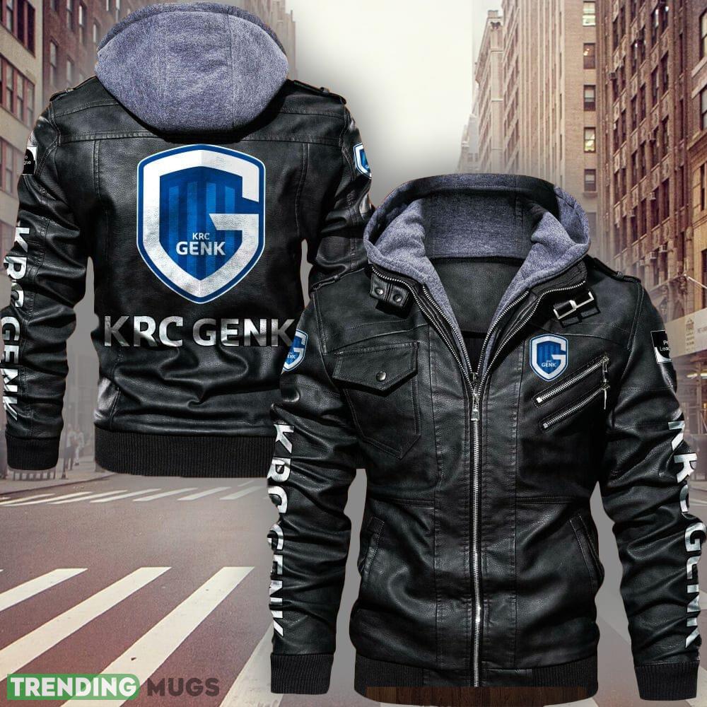 Belgium Team KRC Genk Logo 3 Brown And Black Leather Jacket For Men And Women - Belgium Team K.R.C. Genk Leather Jacket_1 Belgium Team KRC Genk Logo 3 Brown And Black Leather Jacket For Men And Women - Belgium Team K.R.C. Genk Leather Jacket_1