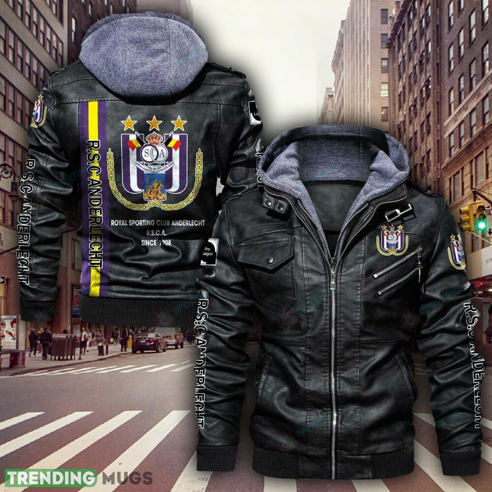 Belgium Team RSC Anderlecht Style 2 Logo Brown And Black Leather Jacket For Fans - Belgium Team R.S.C. Anderlecht Leather Jacket_1 Belgium Team RSC Anderlecht Style 2 Logo Brown And Black Leather Jacket For Fans - Belgium Team R.S.C. Anderlecht Leather Jacket_1