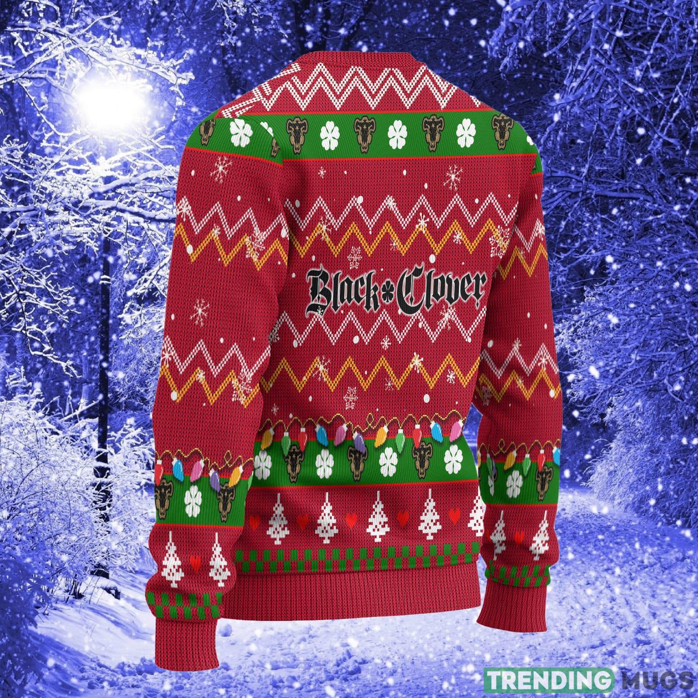 Black Clover Anime Red Xmas Women Mens Ugly Christmas Sweater 3D Sweater Black Clover Anime Red Xmas Women Mens Ugly Christmas Sweater 3D Sweater