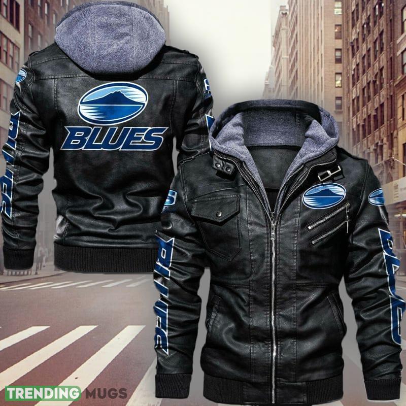 Blues Super Rugby Style 3 Logo Brown And Black Leather Jacket For Fans - Blues Super Rugby Leather Jacket_1 Blues Super Rugby Style 3 Logo Brown And Black Leather Jacket For Fans - Blues Super Rugby Leather Jacket_1