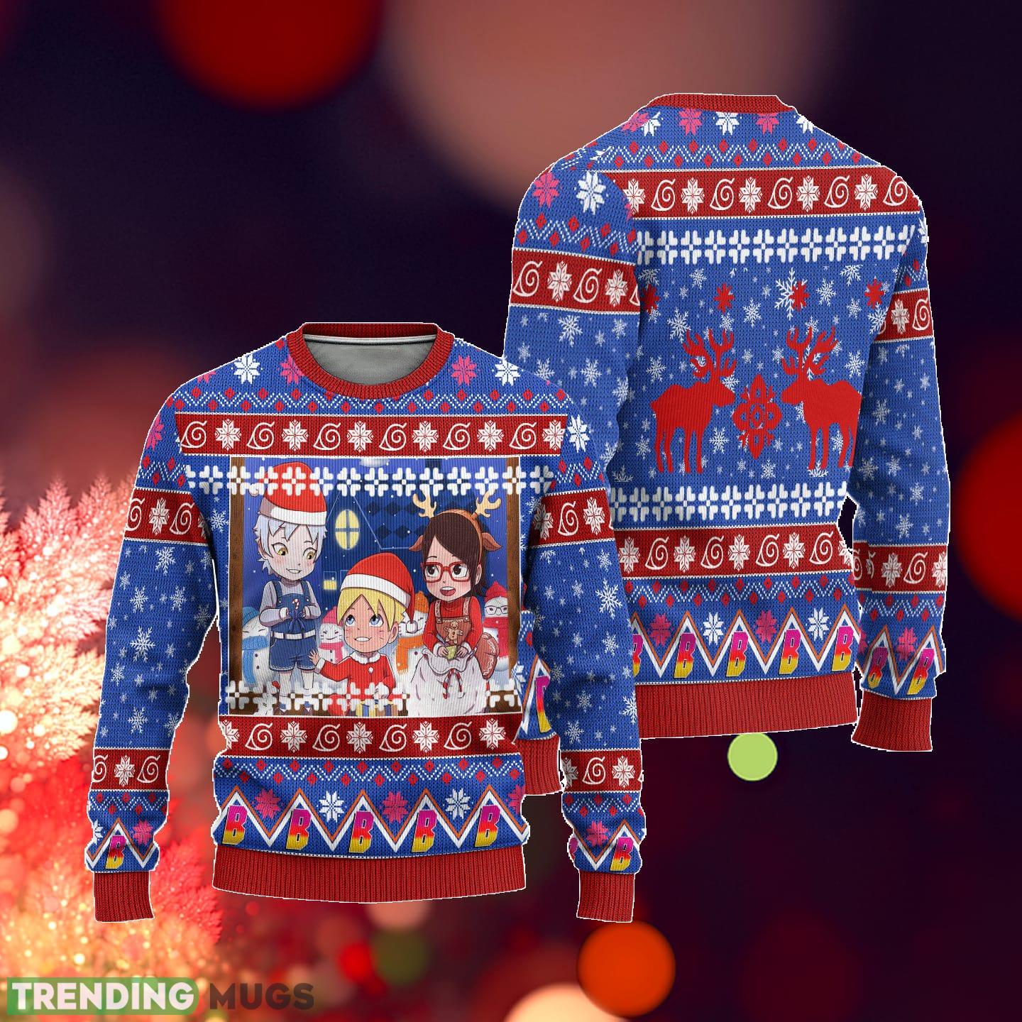 Boruto Anime Custom Blue Xmas Ideas Ugly Christmas Sweater Gift Thanksgiving 3D Sweater Boruto Anime Custom Blue Xmas Ideas Ugly Christmas Sweater Gift Thanksgiving 3D Sweater