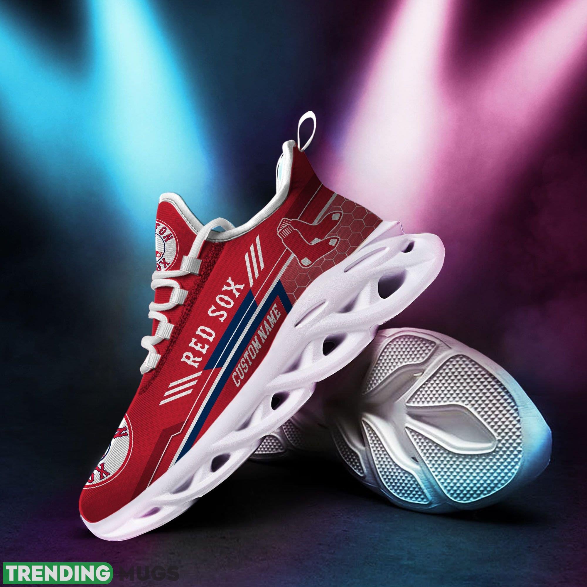 Boston Red Sox Logo Beehive Running Sneaker Custom Name Max Soul Shoes - Boston Red Sox Logo Beehive Pattern Custom Name 3D Max Soul Sneaker Shoes_1 Boston Red Sox Logo Beehive Running Sneaker Custom Name Max Soul Shoes - Boston Red Sox Logo Beehive Pattern Custom Name 3D Max Soul Sneaker Shoes_1