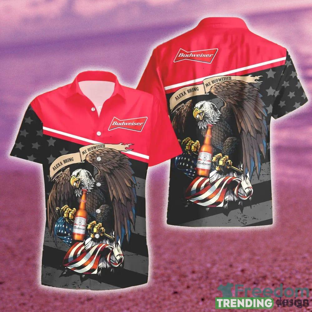 Budweiser Beer Eagle American Flag Gift Hawaiian Set Shirt And Short Summer Beach Hawaiian & Short Budweiser Beer Eagle American Flag Gift Hawaiian Set Shirt And Short Summer Beach Hawaiian & Short