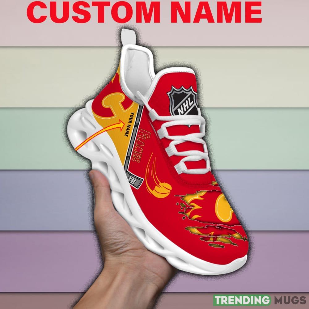 Calgary Flames NHL Max Soul Shoes Custom Name For Men And Women Running Sneakers Max Soul Calgary Flames NHL Max Soul Shoes Custom Name For Men And Women Running Sneakers Max Soul