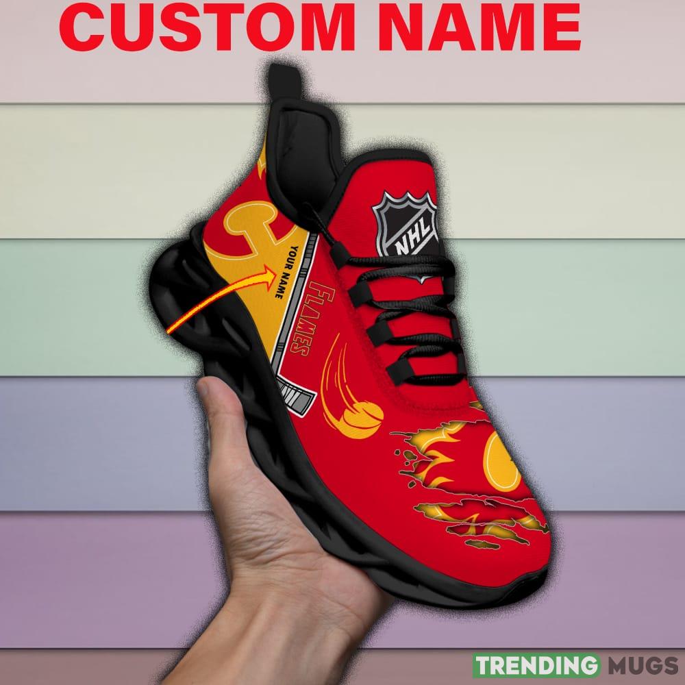 Calgary Flames NHL Max Soul Shoes Custom Name For Men And Women Running Sneakers - Calgary Flames-Personalized NHL Max Soul Shoes v2_1 Calgary Flames NHL Max Soul Shoes Custom Name For Men And Women Running Sneakers - Calgary Flames-Personalized NHL Max Soul Shoes v2_1