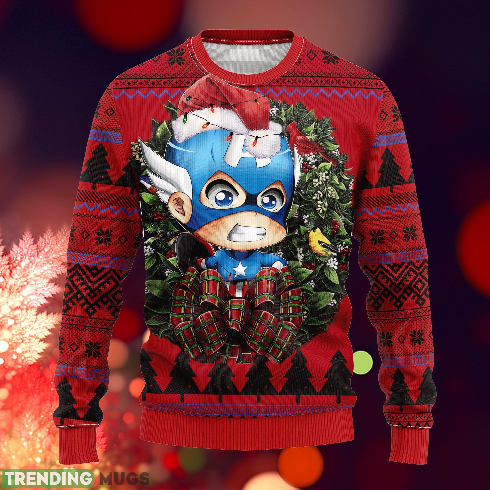 Captain America Cute Noel Ideas Ugly Christmas Sweater Gift Thanksgiving - Captain America Cute Noel Ideas Ugly Christmas Sweater Gift Thanksgiving_1 Captain America Cute Noel Ideas Ugly Christmas Sweater Gift Thanksgiving - Captain America Cute Noel Ideas Ugly Christmas Sweater Gift Thanksgiving_1
