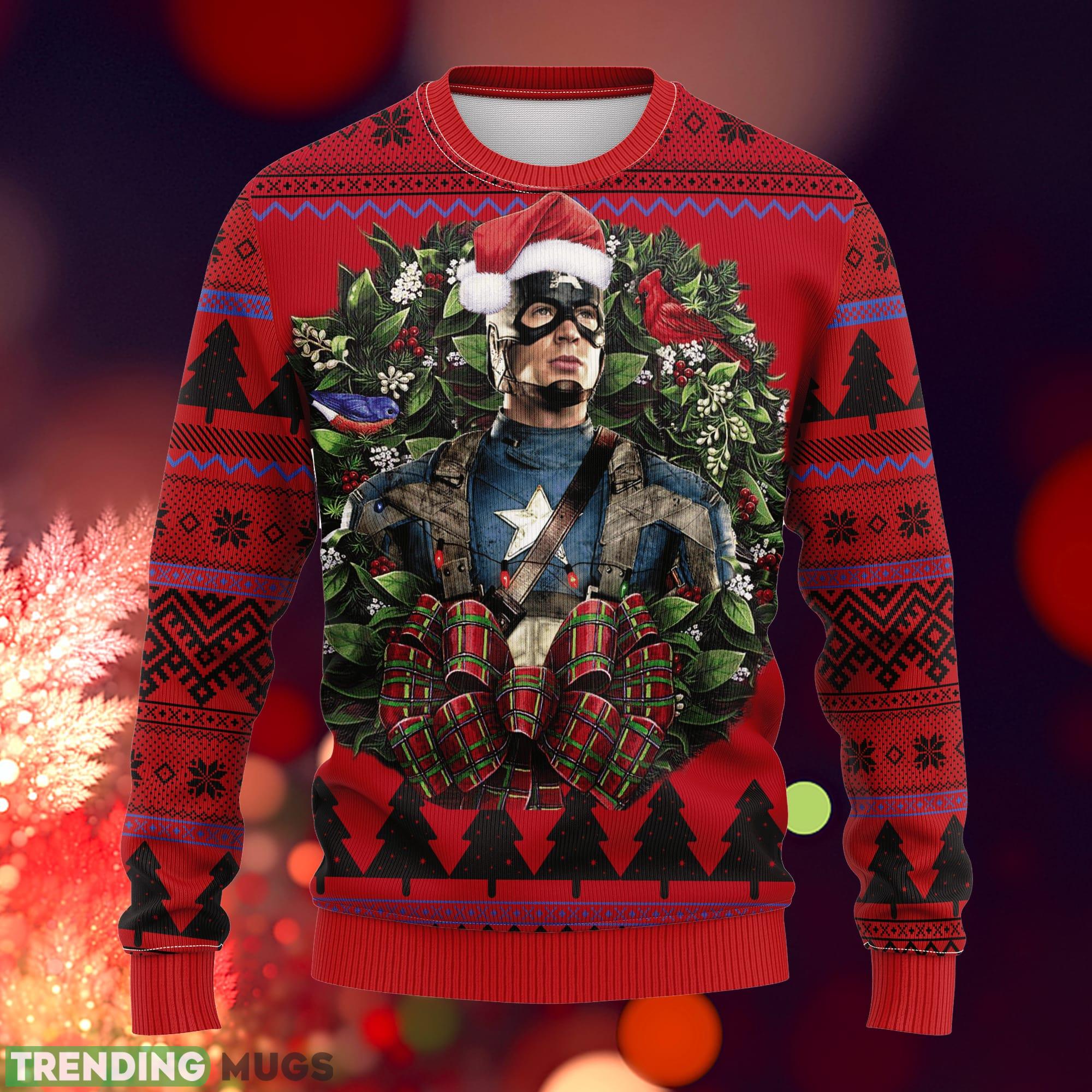 Captain America Illustration Noel Ideas Ugly Christmas Sweater Gift Thanksgiving - Captain America Illustration Noel Ideas Ugly Christmas Sweater Gift Thanksgiving_1 Captain America Illustration Noel Ideas Ugly Christmas Sweater Gift Thanksgiving - Captain America Illustration Noel Ideas Ugly Christmas Sweater Gift Thanksgiving_1