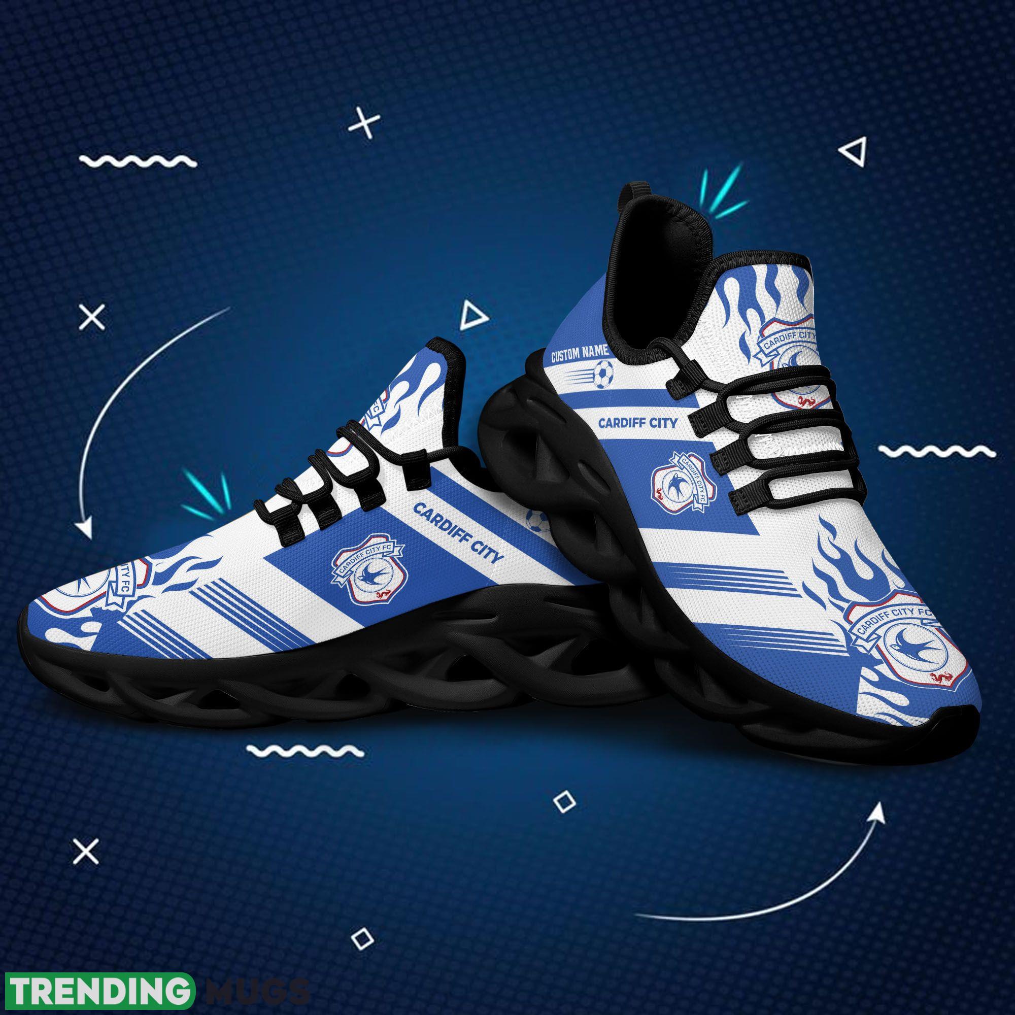 Cardiff City FC Logo Running Sneaker Custom Name Max Soul Shoes Max Soul Cardiff City FC Logo Running Sneaker Custom Name Max Soul Shoes Max Soul