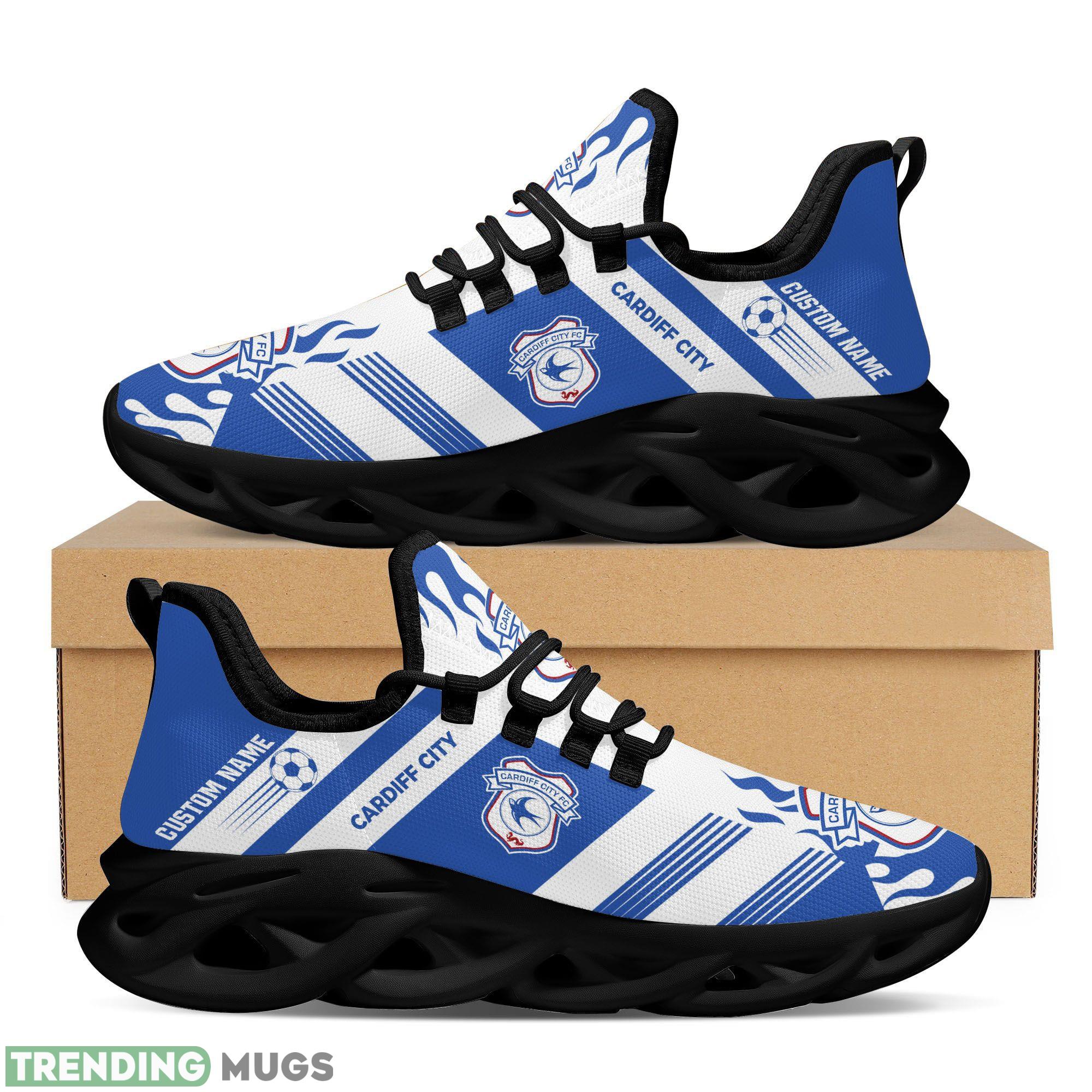Cardiff City FC Logo Running Sneaker Custom Name Max Soul Shoes Max Soul Cardiff City FC Logo Running Sneaker Custom Name Max Soul Shoes Max Soul