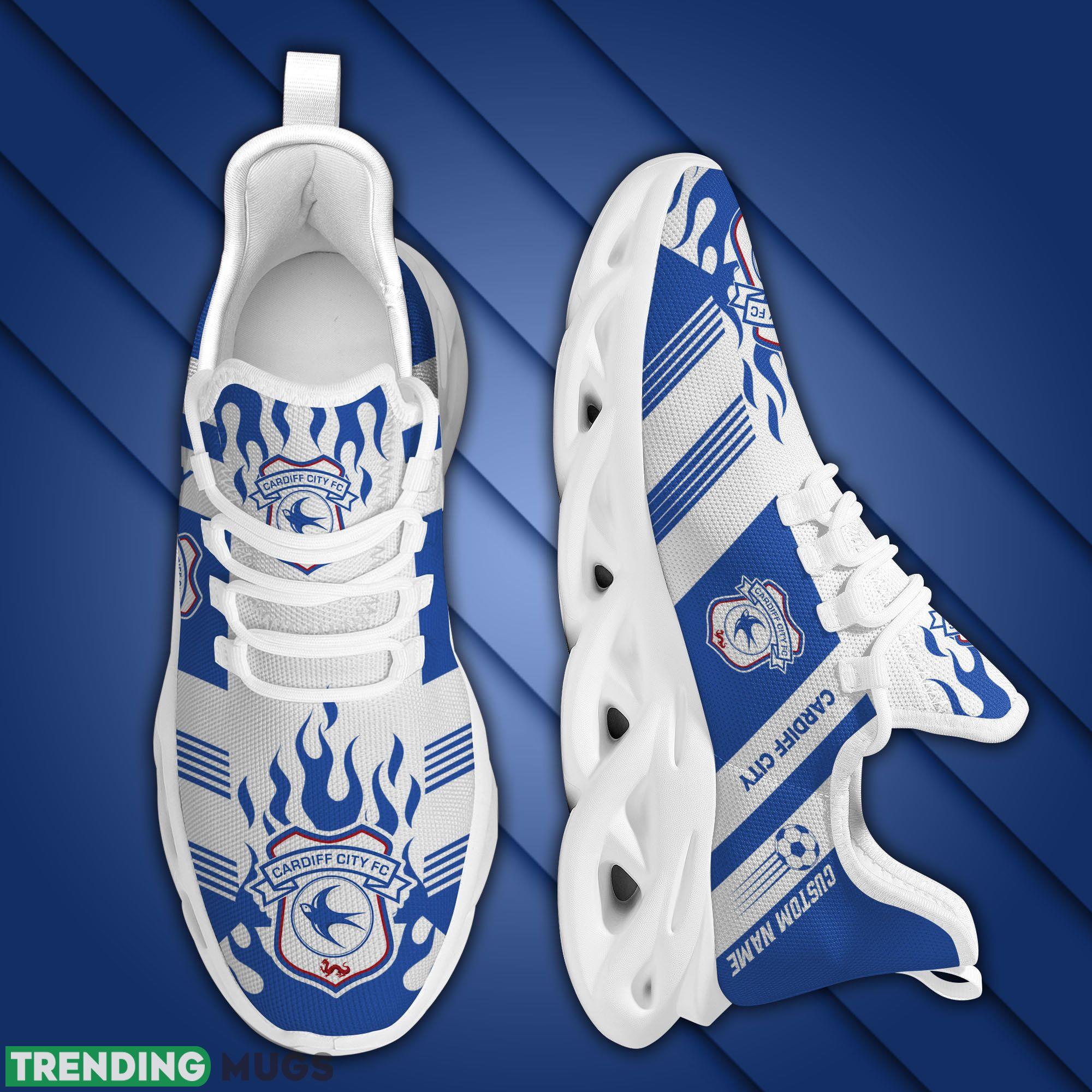 Cardiff City FC Logo Running Sneaker Custom Name Max Soul Shoes Max Soul Cardiff City FC Logo Running Sneaker Custom Name Max Soul Shoes Max Soul