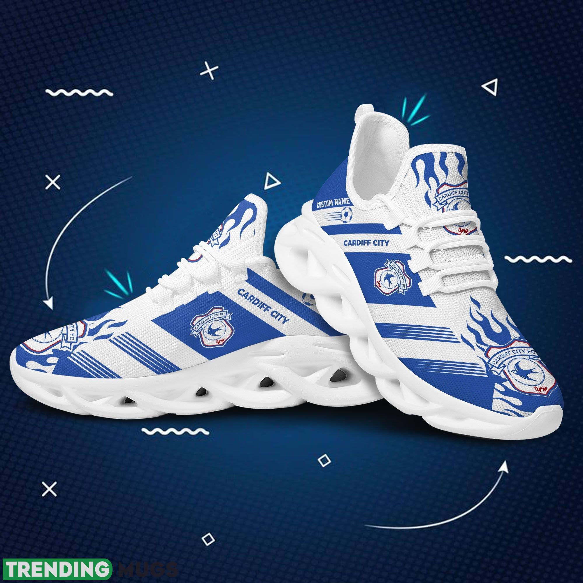 Cardiff City FC Logo Running Sneaker Custom Name Max Soul Shoes - Cardiff City FC Logo Pattern Custom Name 3D Max Soul Sneaker Shoes_1
