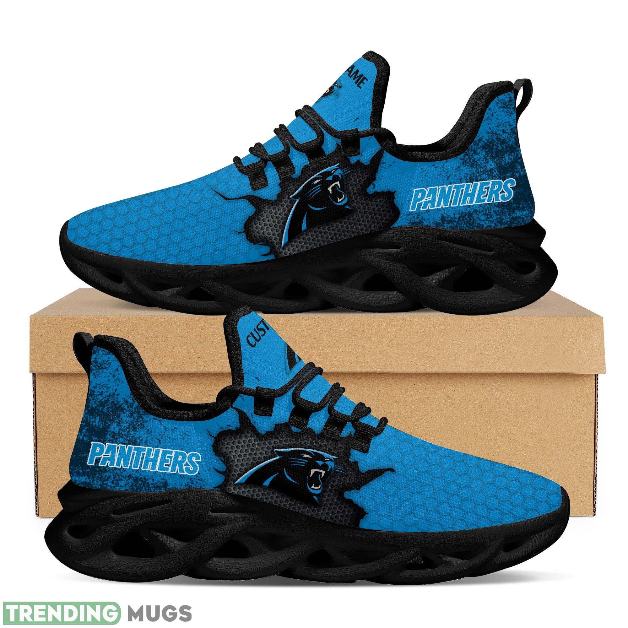 Carolina Panthers Cracked Design Running Sneaker Custom Name Max Soul Shoes Max Soul Carolina Panthers Cracked Design Running Sneaker Custom Name Max Soul Shoes Max Soul