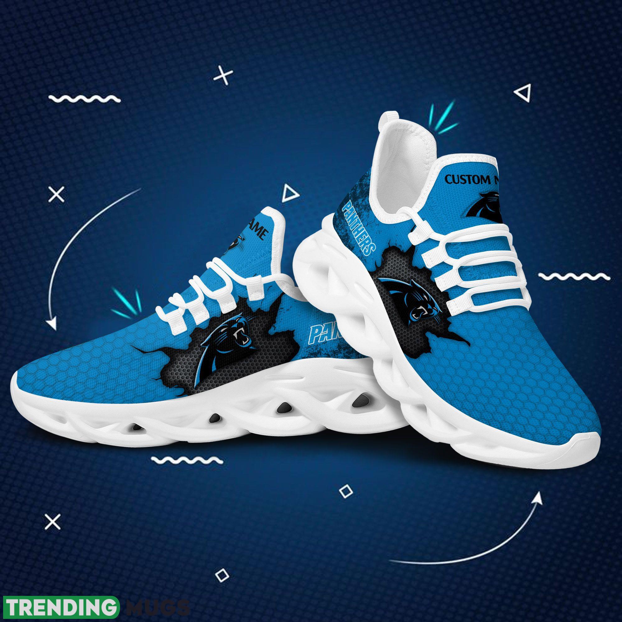 Carolina Panthers Cracked Design Running Sneaker Custom Name Max Soul Shoes Max Soul Carolina Panthers Cracked Design Running Sneaker Custom Name Max Soul Shoes Max Soul