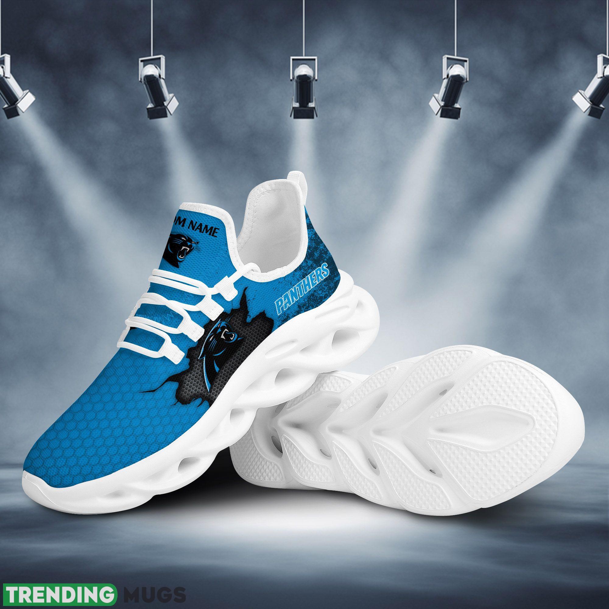 Carolina Panthers Cracked Design Running Sneaker Custom Name Max Soul Shoes Max Soul Carolina Panthers Cracked Design Running Sneaker Custom Name Max Soul Shoes Max Soul