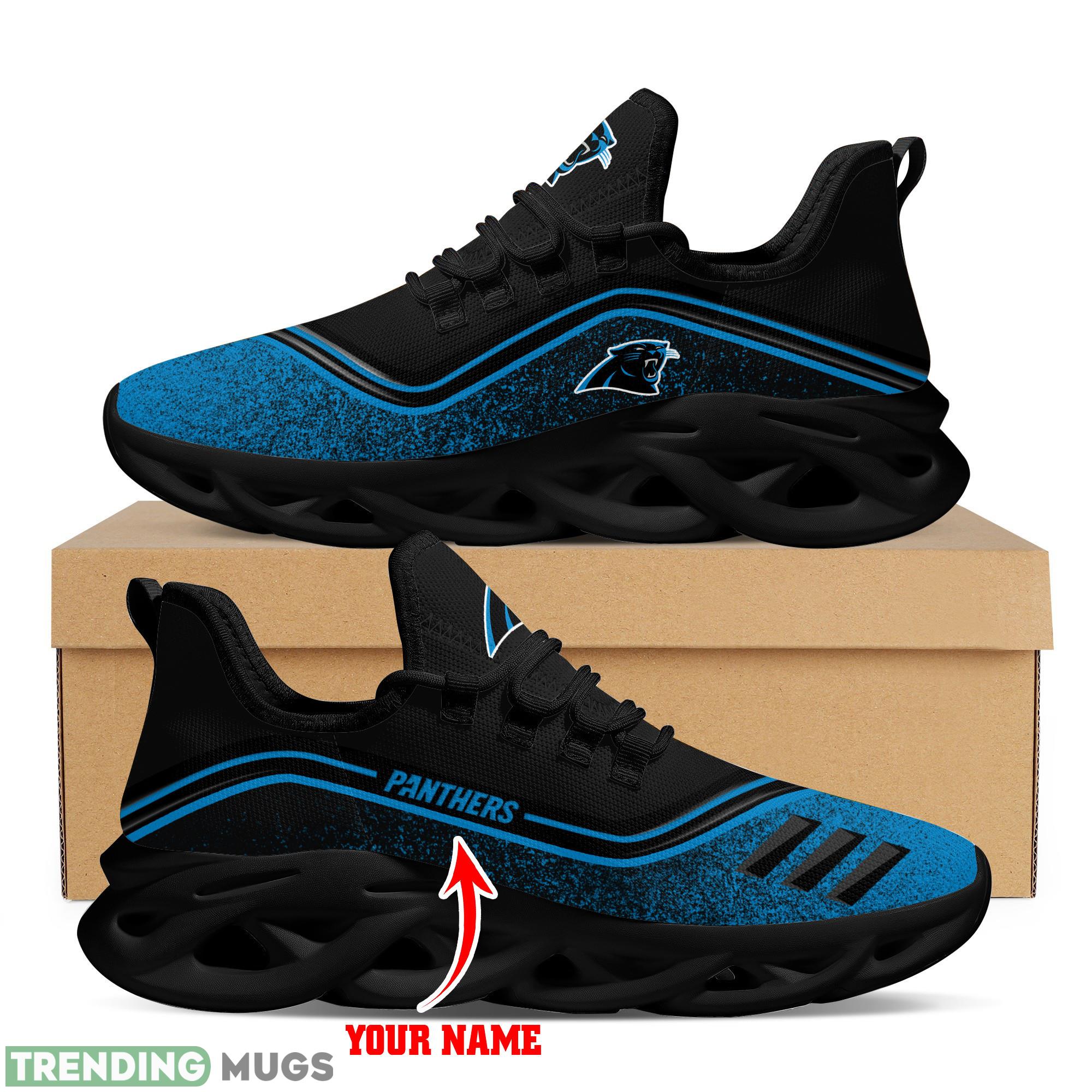 Carolina Panthers Logo Border Running Sneaker Custom Name Max Soul Shoes Max Soul Carolina Panthers Logo Border Running Sneaker Custom Name Max Soul Shoes Max Soul