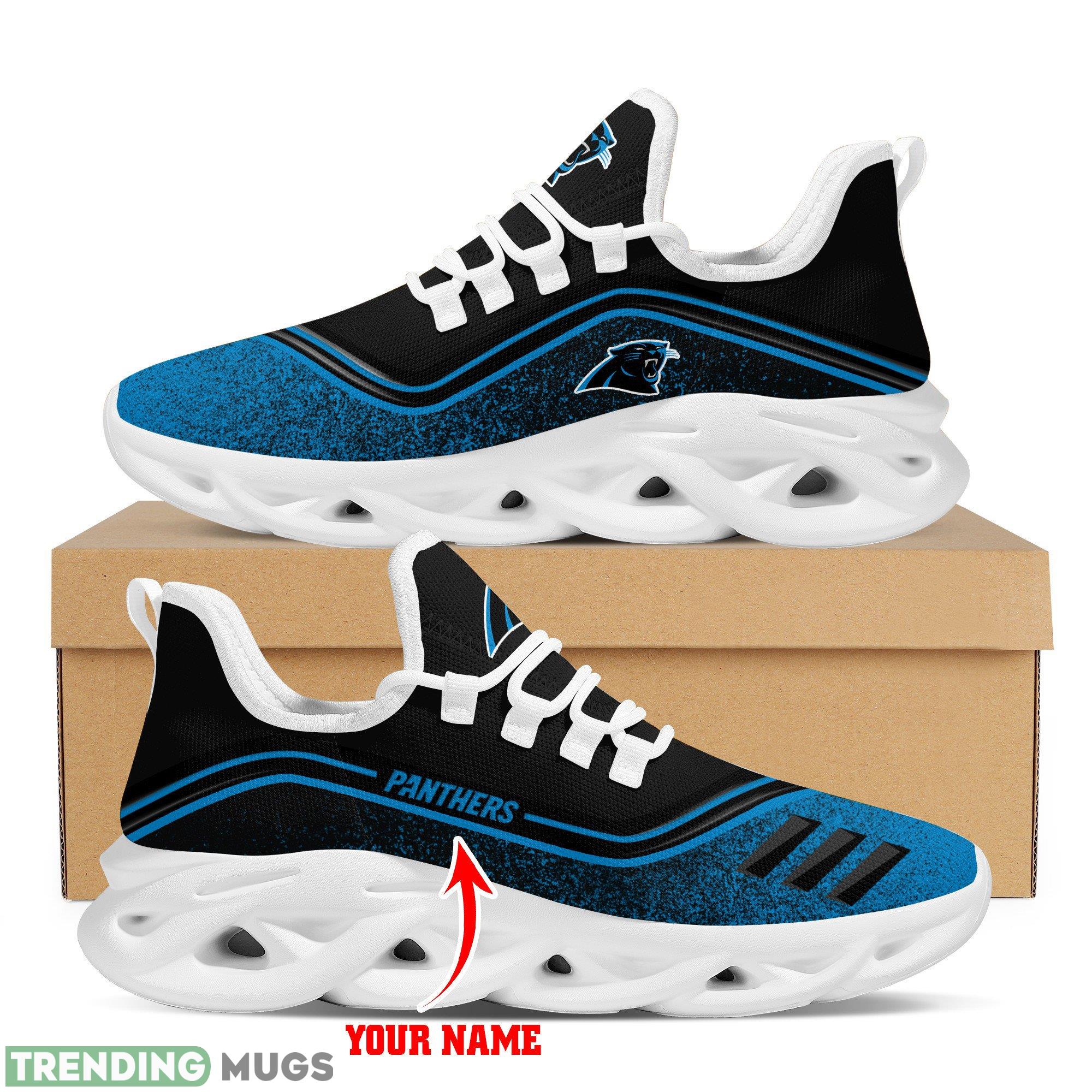 Carolina Panthers Logo Border Running Sneaker Custom Name Max Soul Shoes - Carolina Panthers Logo Border Pattern Custom Name 3D Max Soul Sneaker Shoes_1 Carolina Panthers Logo Border Running Sneaker Custom Name Max Soul Shoes - Carolina Panthers Logo Border Pattern Custom Name 3D Max Soul Sneaker Shoes_1