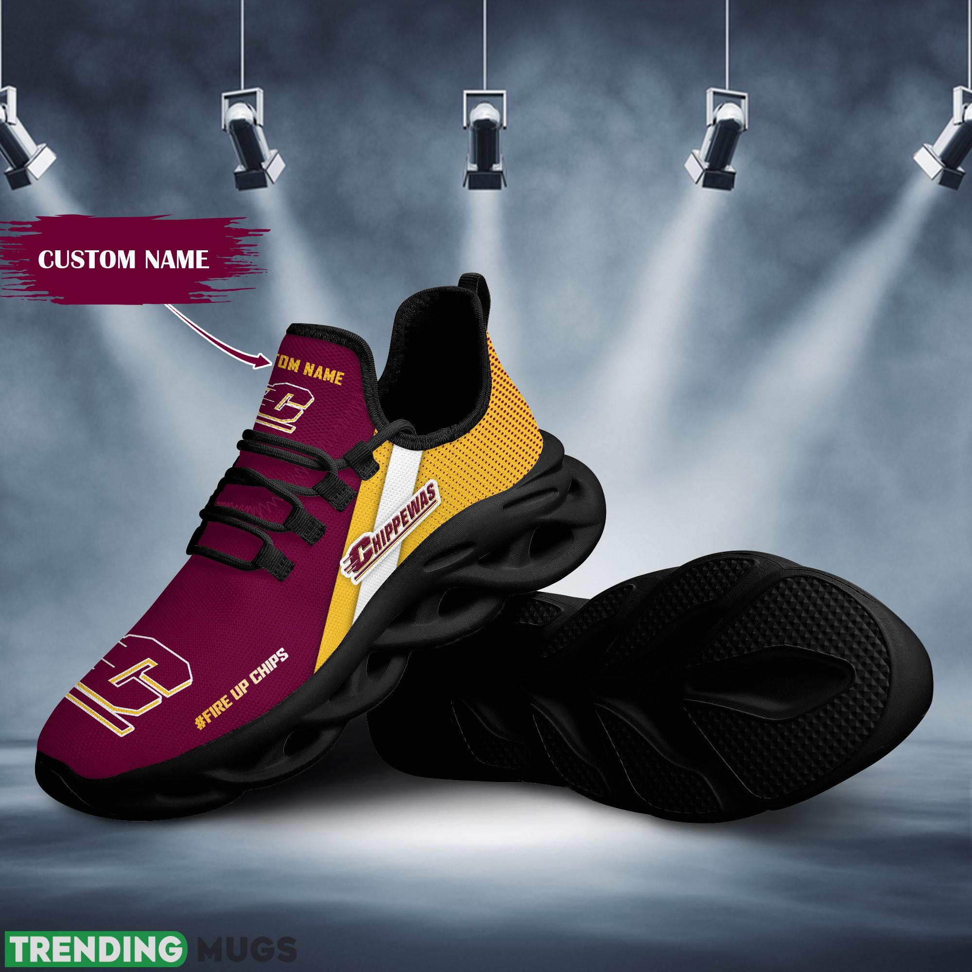 Central Michigan Chippewas Logo Running Sneaker Custom Name Max Soul Shoes Max Soul Central Michigan Chippewas Logo Running Sneaker Custom Name Max Soul Shoes Max Soul
