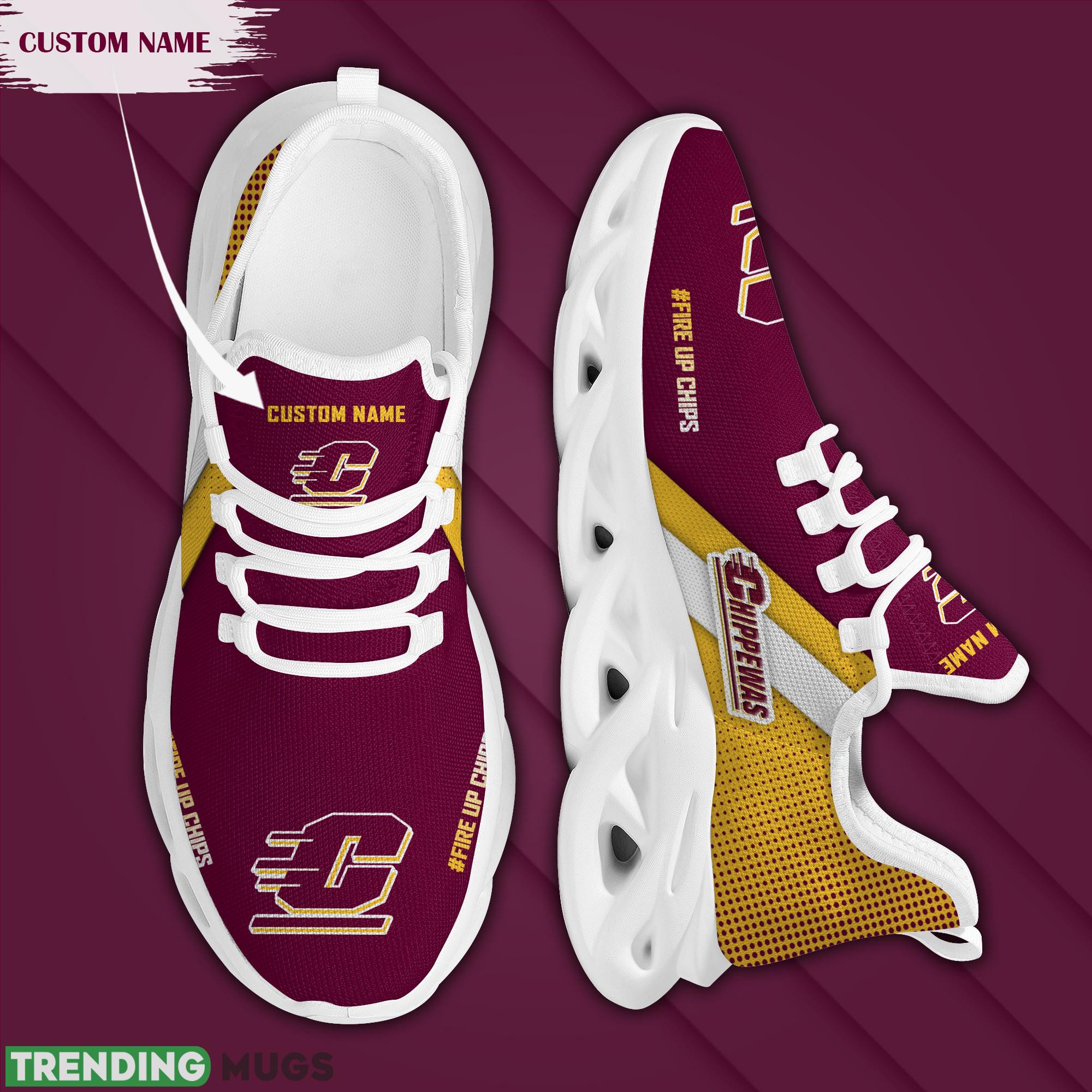 Central Michigan Chippewas Logo Running Sneaker Custom Name Max Soul Shoes Max Soul Central Michigan Chippewas Logo Running Sneaker Custom Name Max Soul Shoes Max Soul