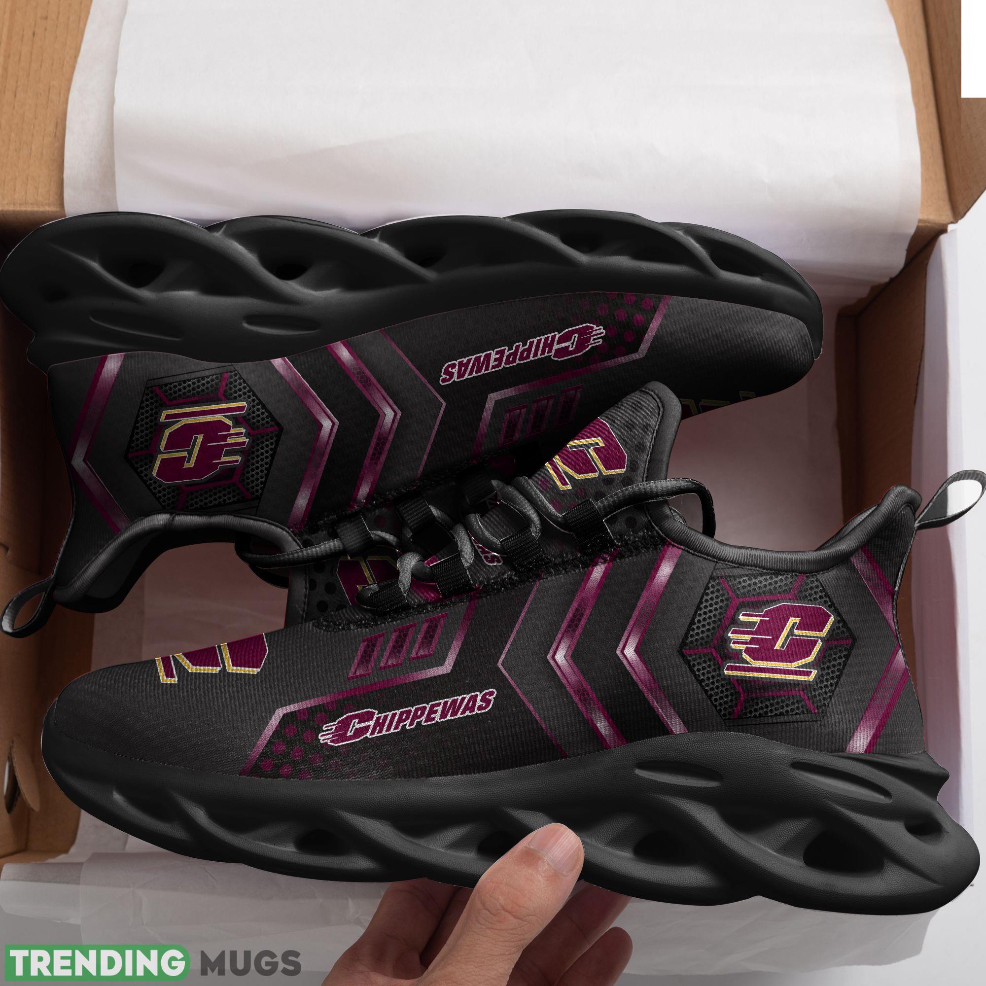 Central Michigan Chippewas Logo Running Sneaker Custom Name Max Soul Shoes In Black Max Soul Central Michigan Chippewas Logo Running Sneaker Custom Name Max Soul Shoes In Black Max Soul