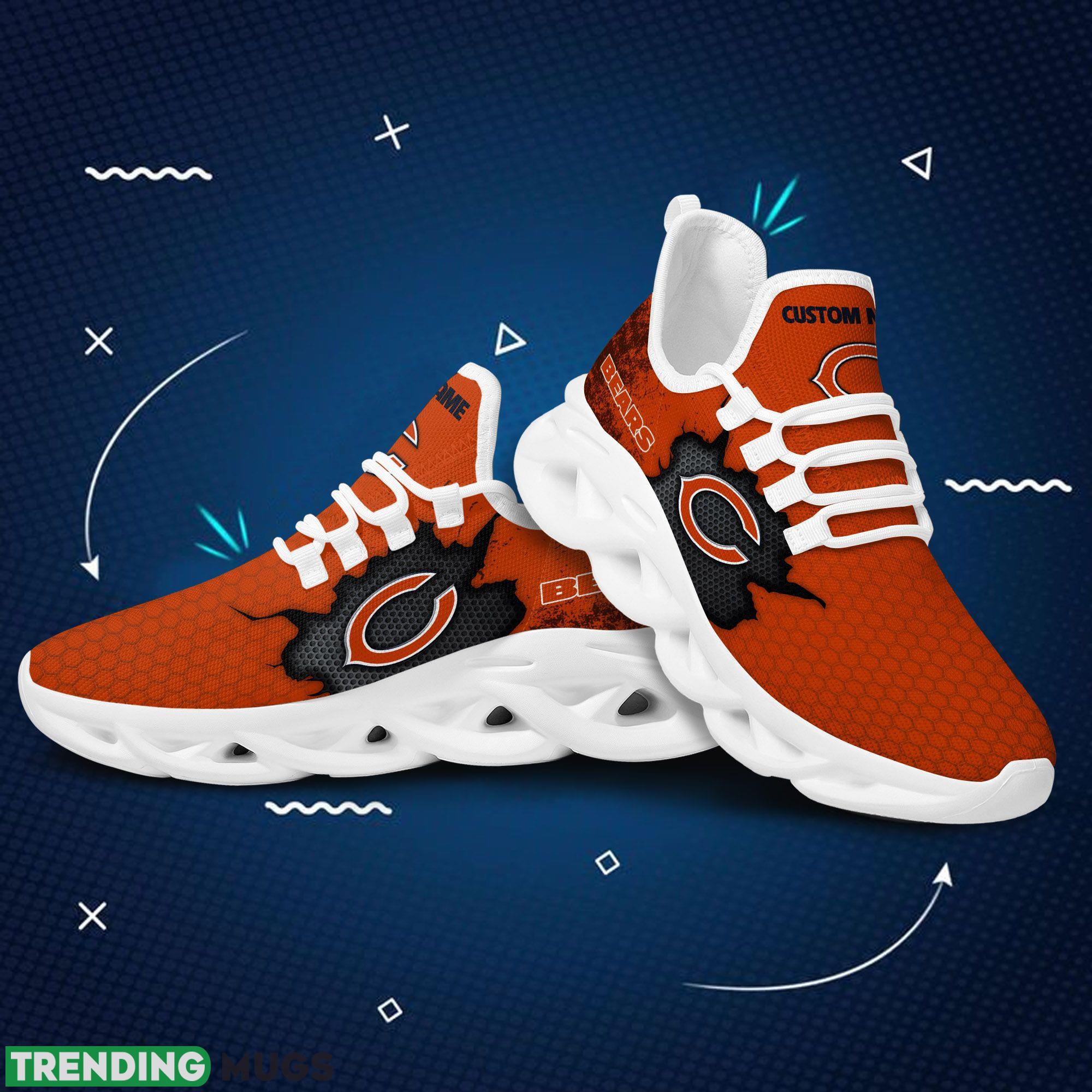 Chicago Bears Cracked Design Logo Running Sneaker Custom Name Max Soul Shoes Max Soul Chicago Bears Cracked Design Logo Running Sneaker Custom Name Max Soul Shoes Max Soul