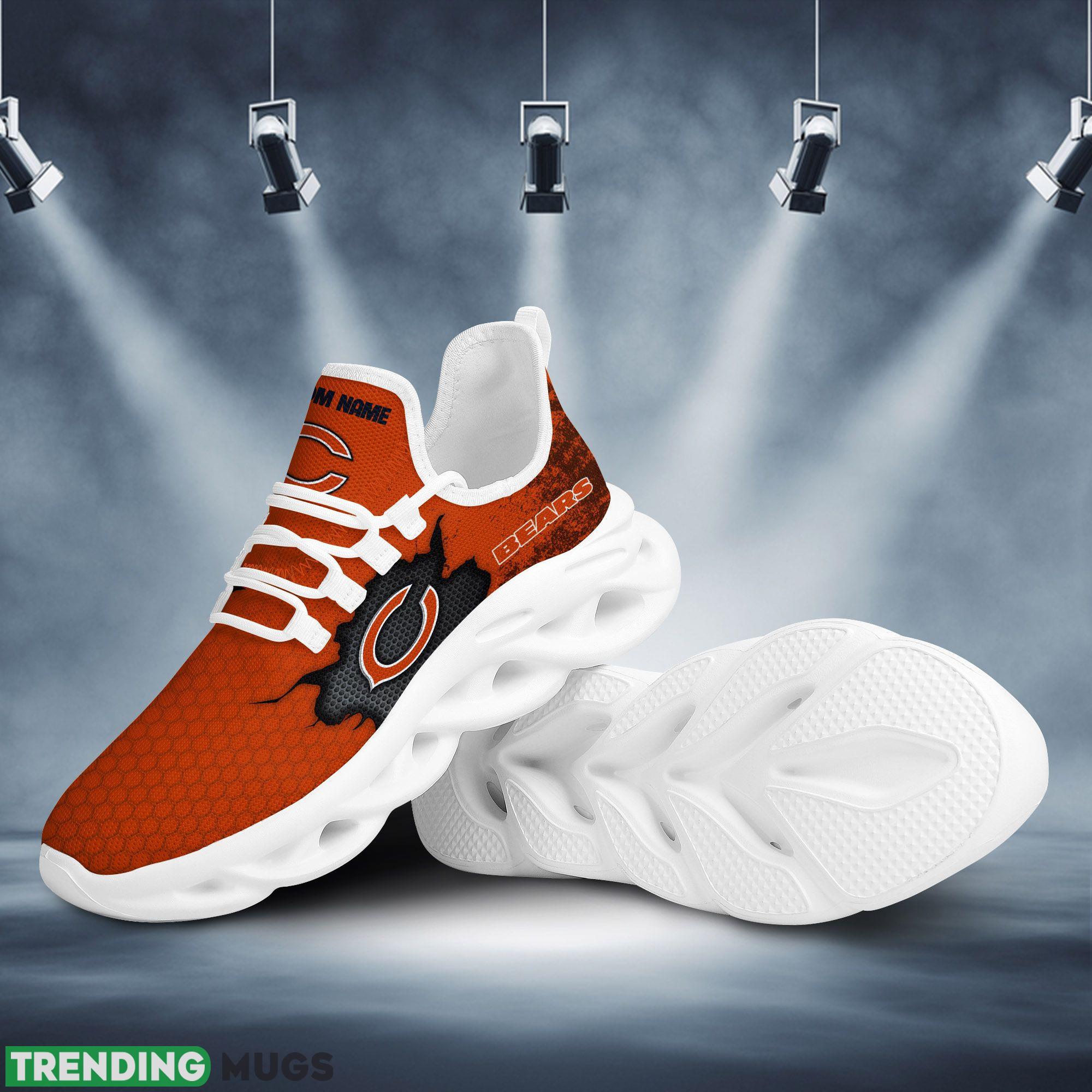Chicago Bears Cracked Design Logo Running Sneaker Custom Name Max Soul Shoes Max Soul Chicago Bears Cracked Design Logo Running Sneaker Custom Name Max Soul Shoes Max Soul