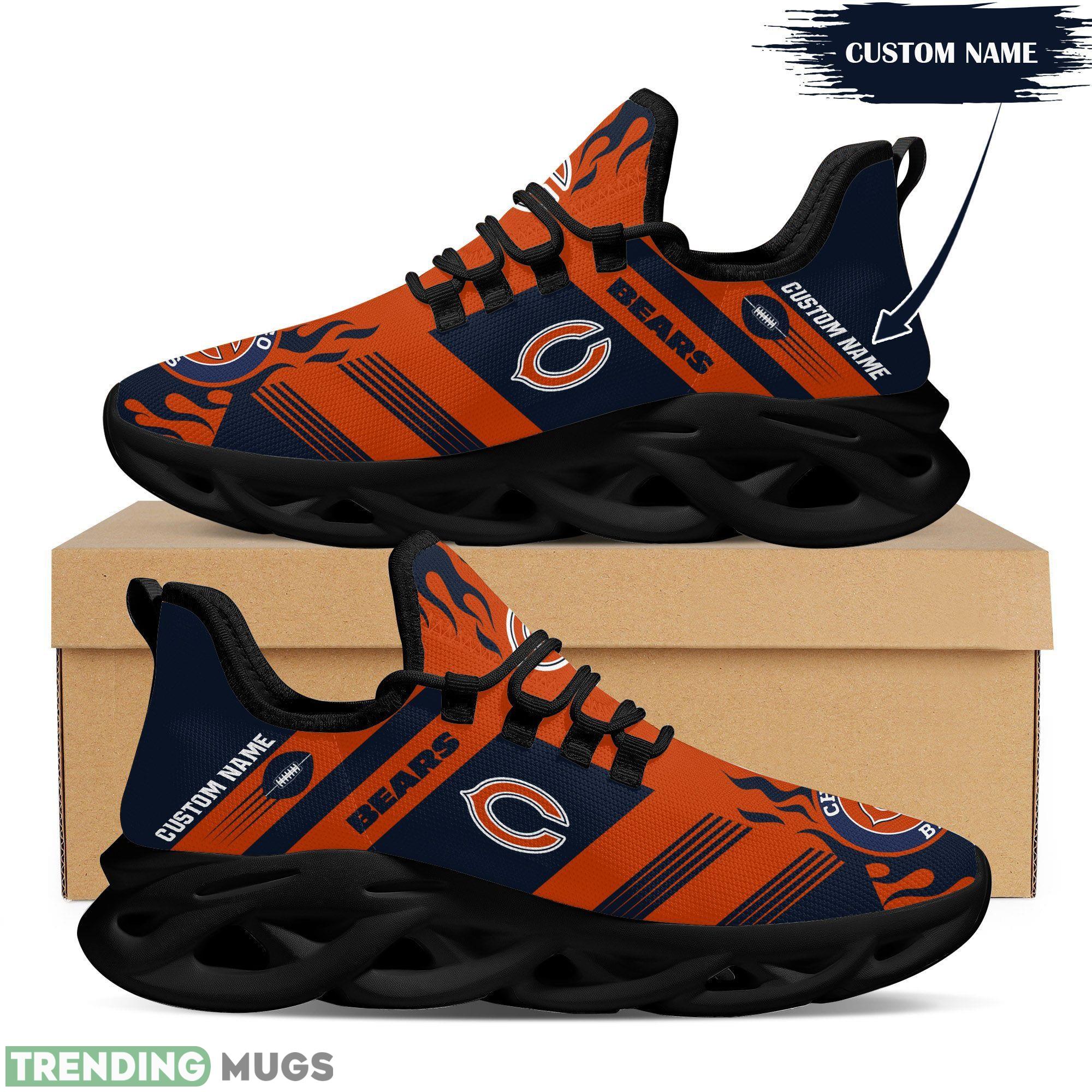 Chicago Bears Logo Fire Running Sneaker Custom Name Max Soul Shoes Max Soul Chicago Bears Logo Fire Running Sneaker Custom Name Max Soul Shoes Max Soul
