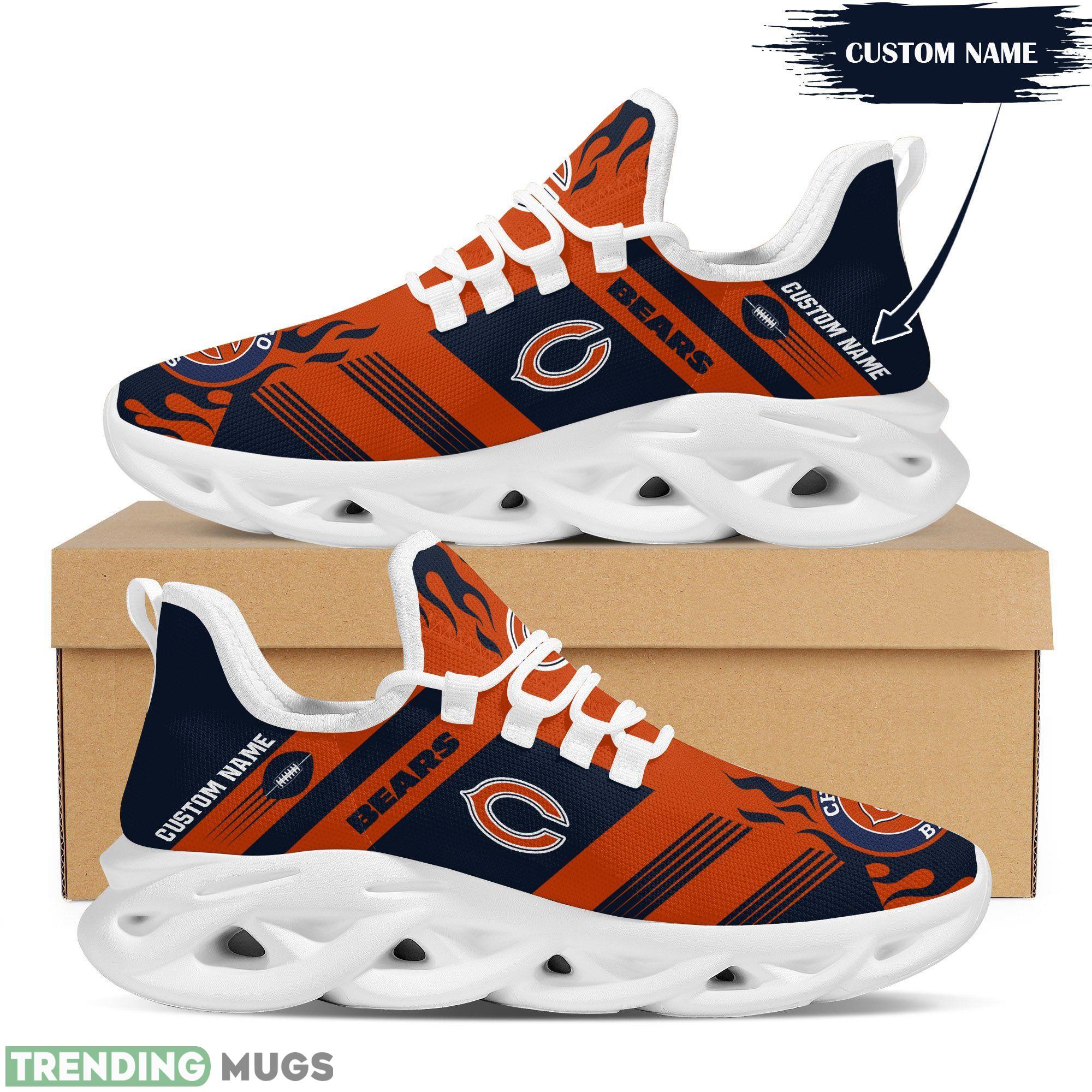 Chicago Bears Logo Fire Running Sneaker Custom Name Max Soul Shoes Max Soul Chicago Bears Logo Fire Running Sneaker Custom Name Max Soul Shoes Max Soul