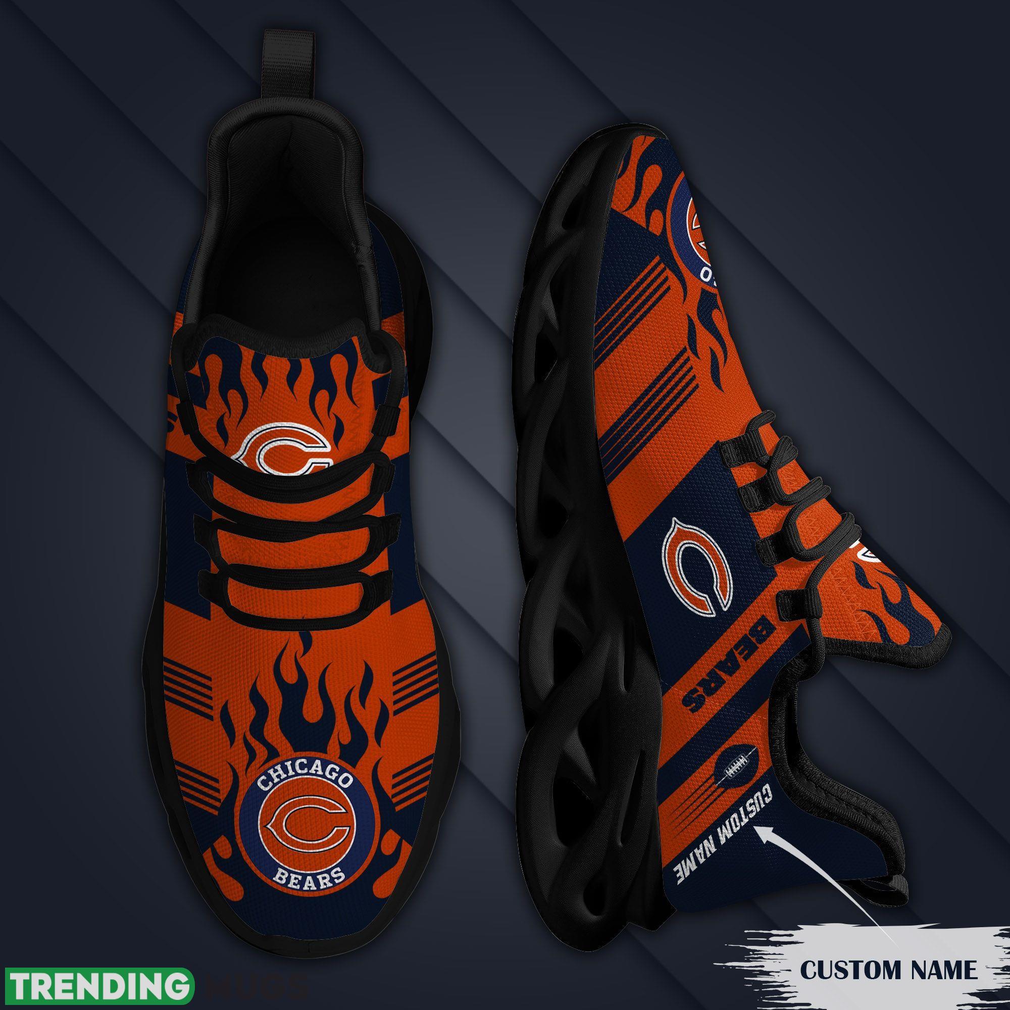 Chicago Bears Logo Fire Running Sneaker Custom Name Max Soul Shoes Max Soul Chicago Bears Logo Fire Running Sneaker Custom Name Max Soul Shoes Max Soul