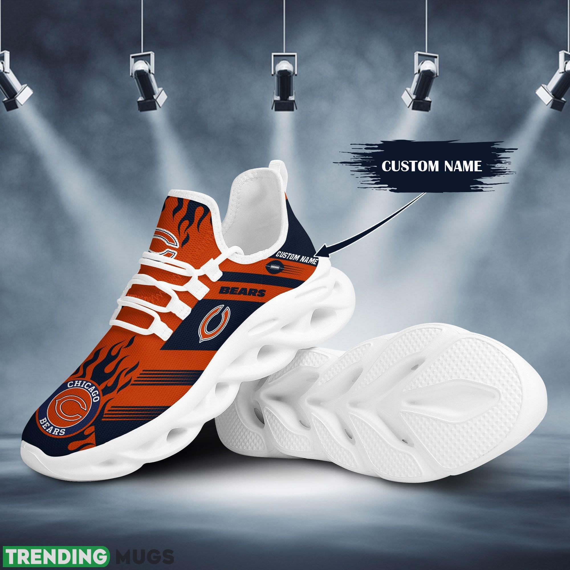 Chicago Bears Logo Fire Running Sneaker Custom Name Max Soul Shoes - Chicago Bears Logo Fire Pattern Custom Name 3D Max Soul Sneaker Shoes_1 Chicago Bears Logo Fire Running Sneaker Custom Name Max Soul Shoes - Chicago Bears Logo Fire Pattern Custom Name 3D Max Soul Sneaker Shoes_1