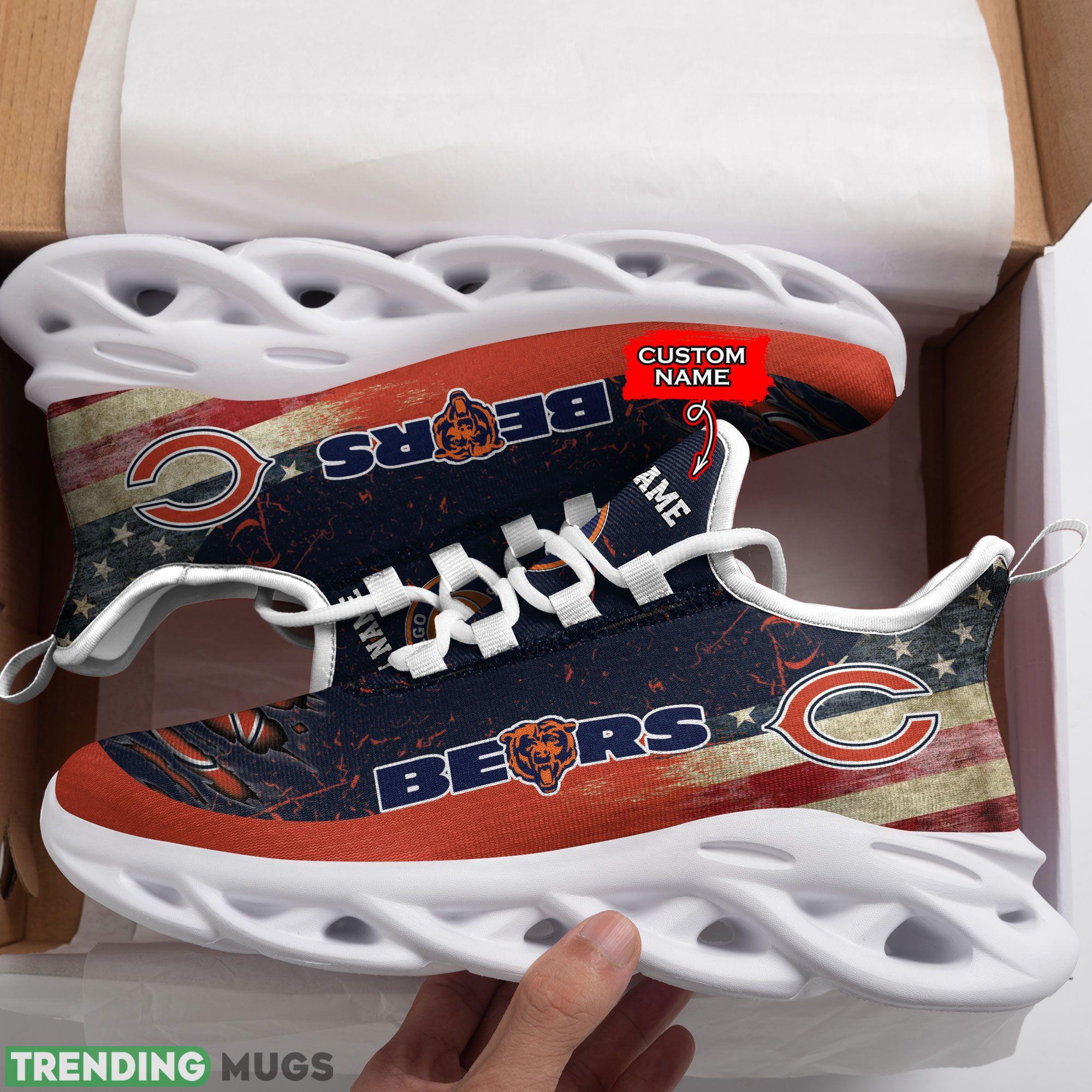 Chicago Bears Logo Flag Running Sneaker Custom Name Max Soul Shoes Max Soul Chicago Bears Logo Flag Running Sneaker Custom Name Max Soul Shoes Max Soul