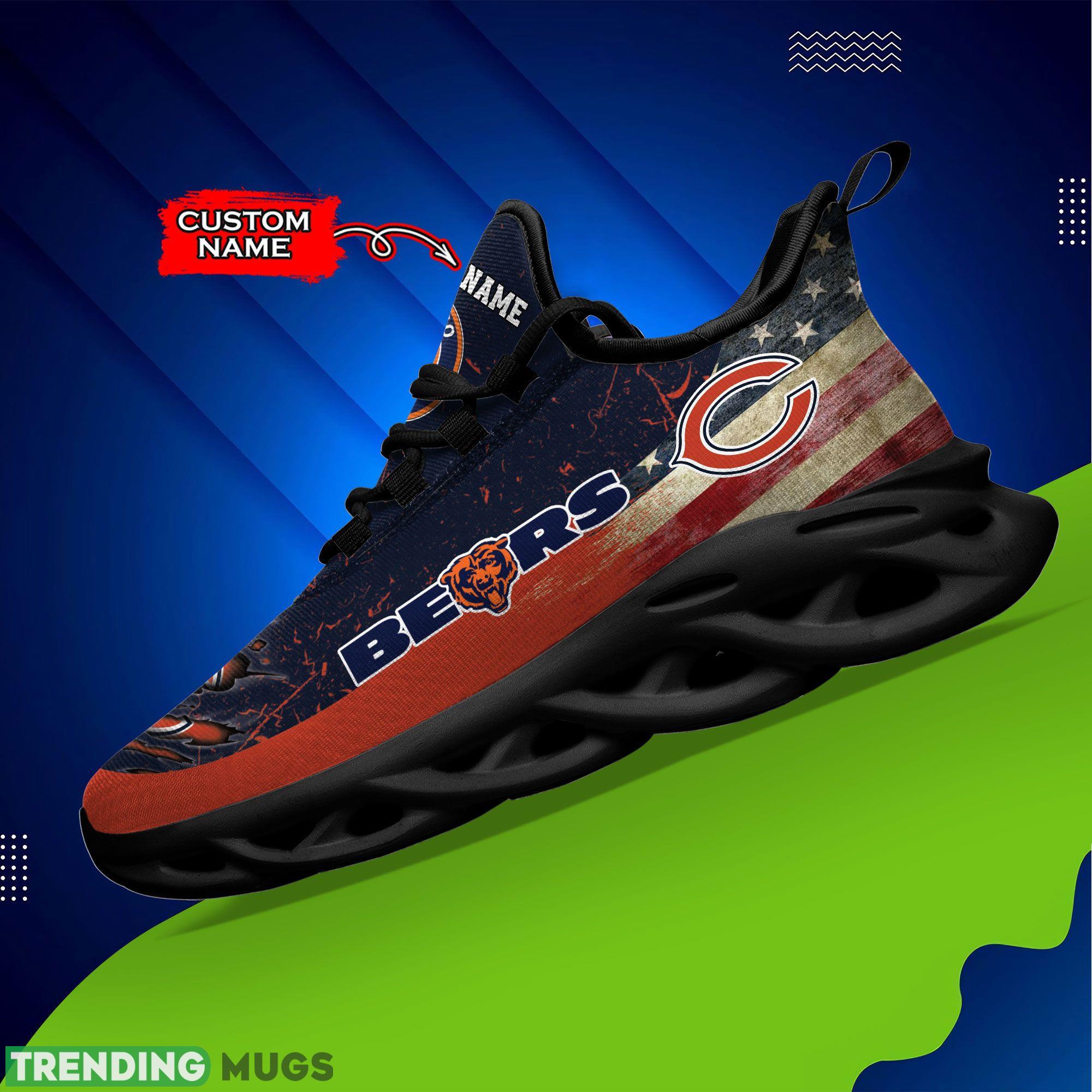 Chicago Bears Logo Flag Running Sneaker Custom Name Max Soul Shoes Max Soul Chicago Bears Logo Flag Running Sneaker Custom Name Max Soul Shoes Max Soul