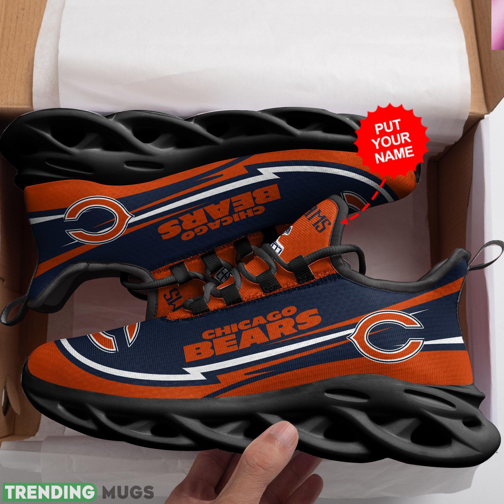 Chicago Bears Logo Running Sneaker In Blue And Orange Custom Name Max Soul Shoes Max Soul Chicago Bears Logo Running Sneaker In Blue And Orange Custom Name Max Soul Shoes Max Soul