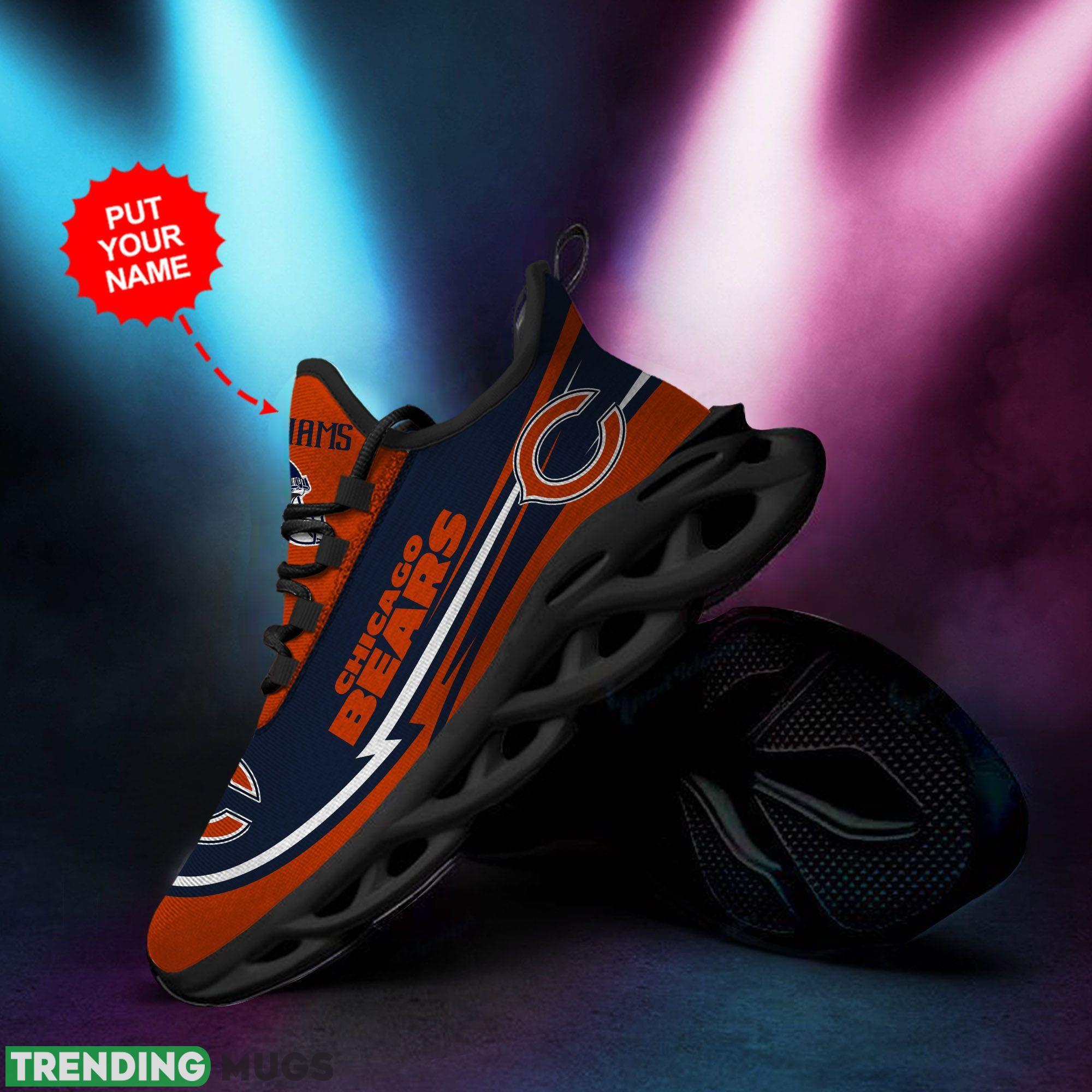 Chicago Bears Logo Running Sneaker In Blue And Orange Custom Name Max Soul Shoes Max Soul Chicago Bears Logo Running Sneaker In Blue And Orange Custom Name Max Soul Shoes Max Soul