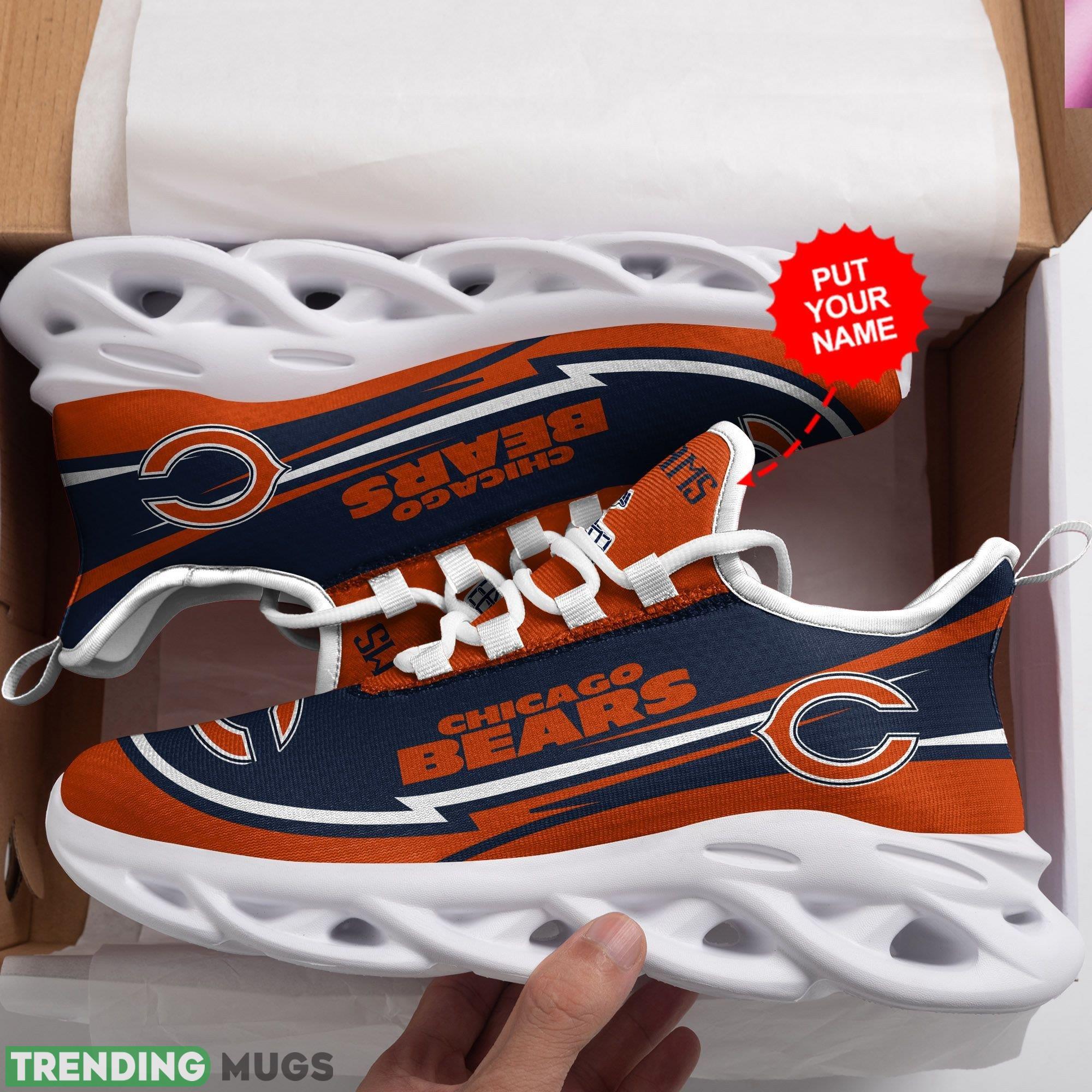Chicago Bears Logo Running Sneaker In Blue And Orange Custom Name Max Soul Shoes - Chicago Bears Logo Pattern In Blue And Orange Custom Name 3D Max Soul Sneaker Shoes_1 Chicago Bears Logo Running Sneaker In Blue And Orange Custom Name Max Soul Shoes - Chicago Bears Logo Pattern In Blue And Orange Custom Name 3D Max Soul Sneaker Shoes_1
