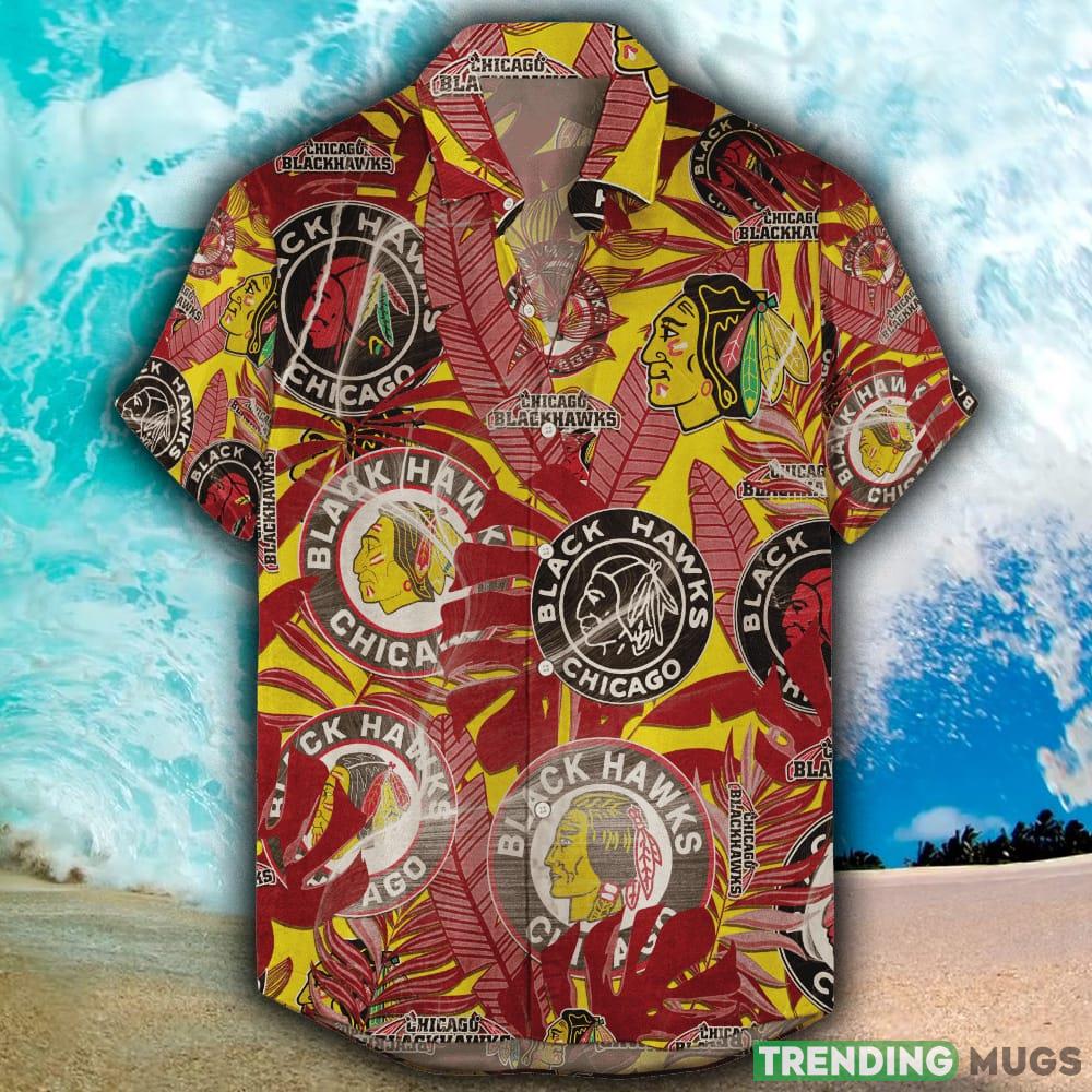 Chicago Blackhawks Hawaiian Retro Logo NHLTropical Beach Men And Women Gift For Fans - Chicago Blackhawks Hawaiian Retro Logo NHL_1 Chicago Blackhawks Hawaiian Retro Logo NHLTropical Beach Men And Women Gift For Fans - Chicago Blackhawks Hawaiian Retro Logo NHL_1