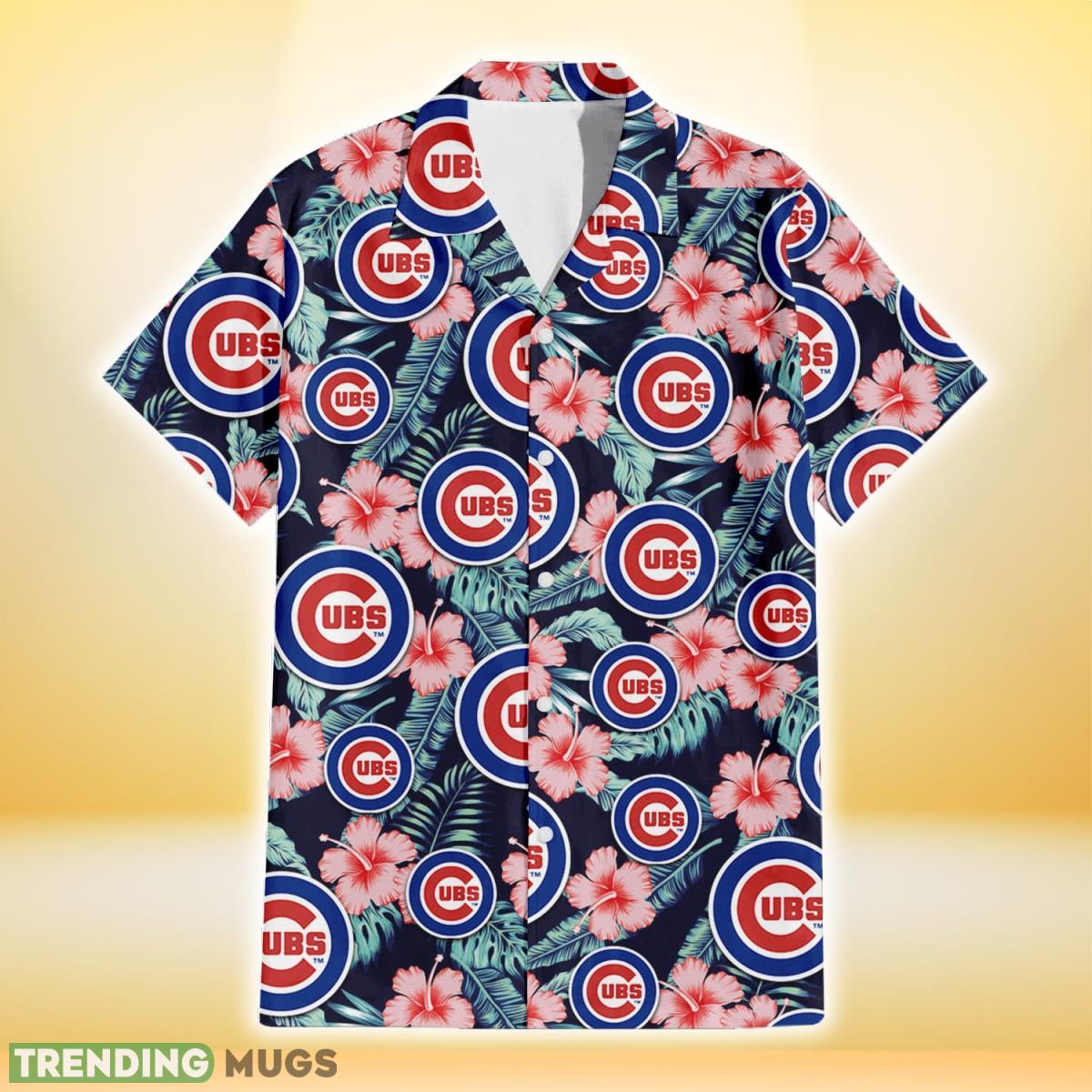 Chicago Cubs Coral Hibiscus Green Banana Leaf Black Background 3D Hawaiian Shirt Gift For Fans Hawaiian Shirt Chicago Cubs Coral Hibiscus Green Banana Leaf Black Background 3D Hawaiian Shirt Gift For Fans Hawaiian Shirt