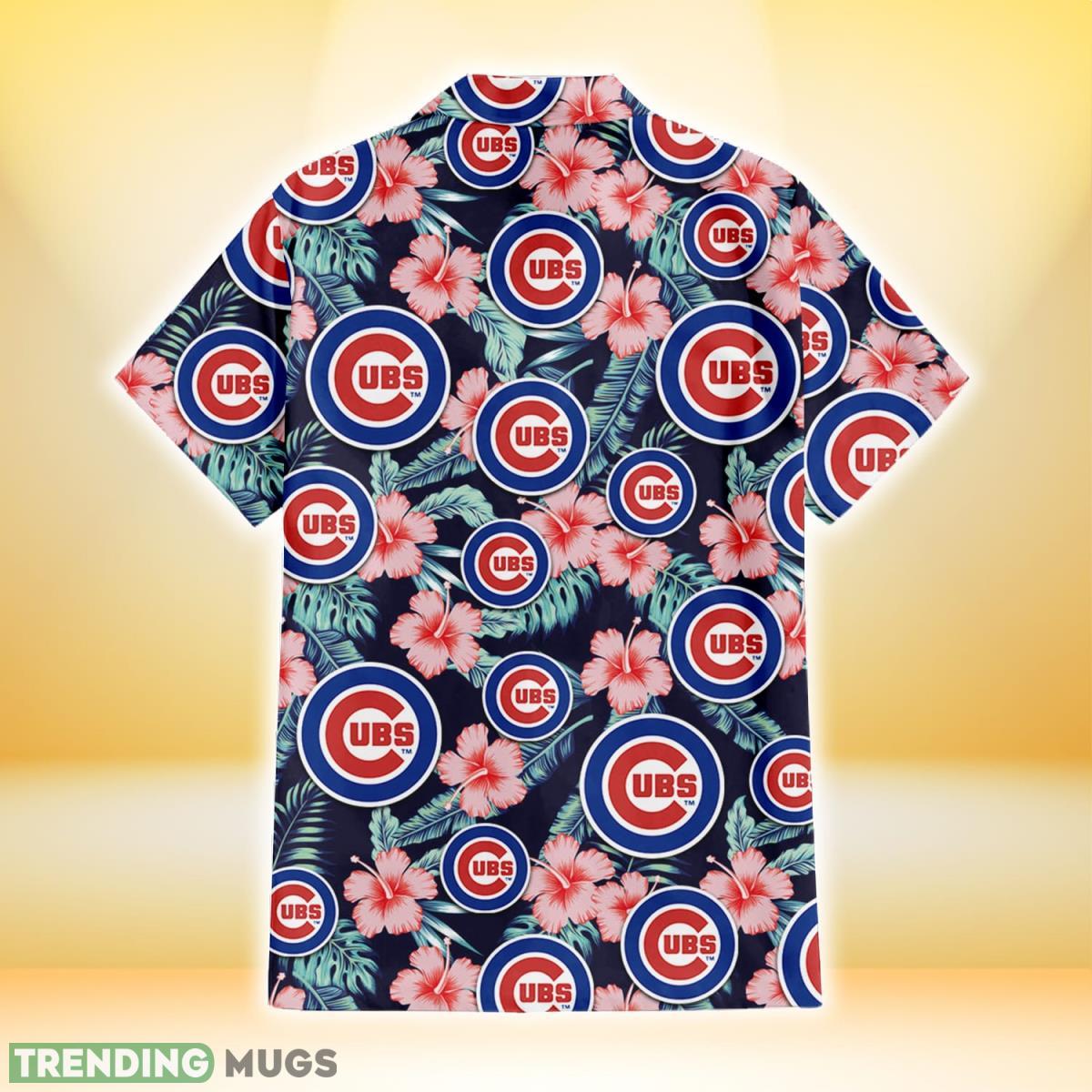 Chicago Cubs Coral Hibiscus Green Banana Leaf Black Background 3D Hawaiian Shirt Gift For Fans Hawaiian Shirt Chicago Cubs Coral Hibiscus Green Banana Leaf Black Background 3D Hawaiian Shirt Gift For Fans Hawaiian Shirt